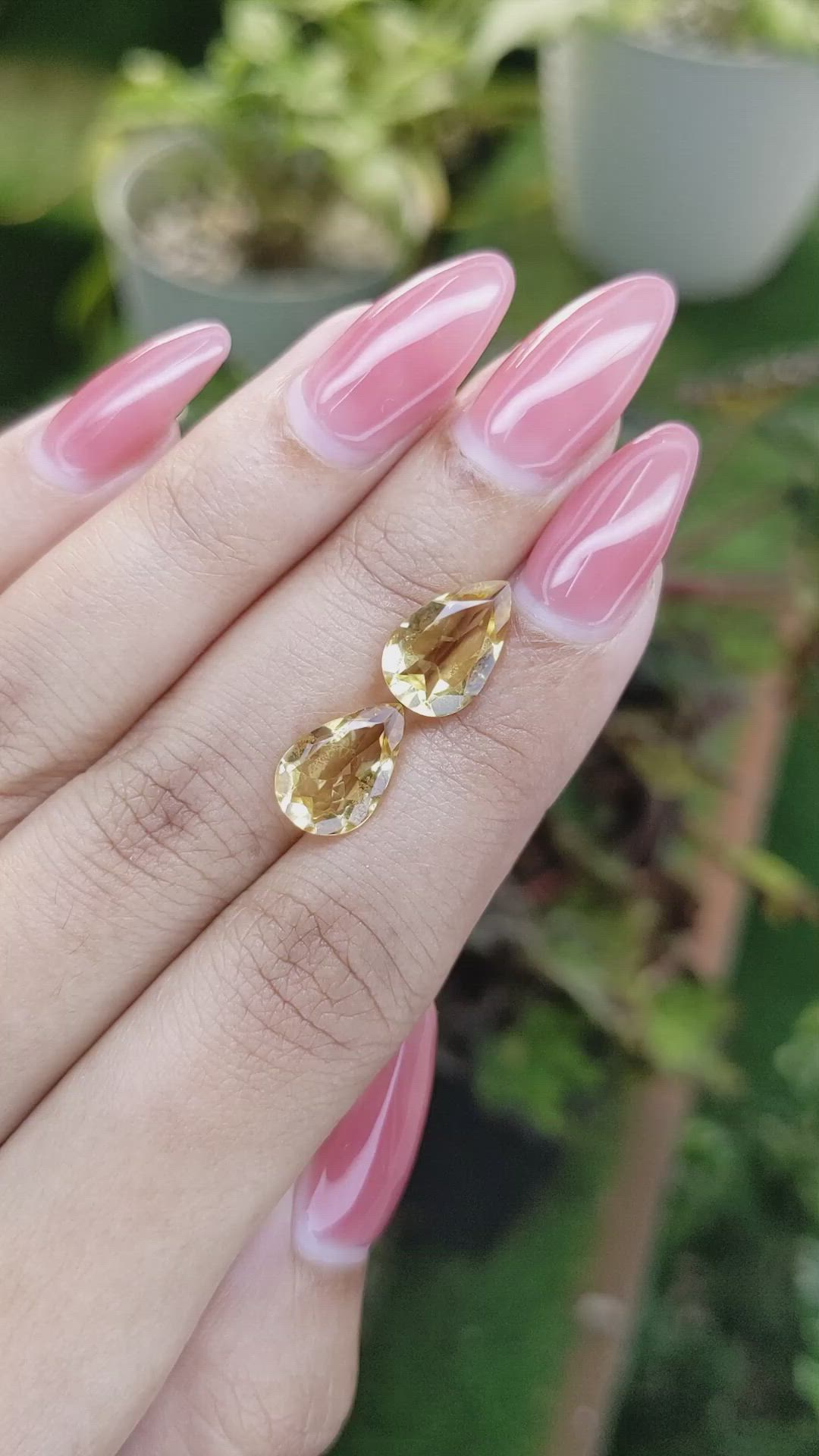 4.23 Ct.Tw.Total Carat Weight Citrine Pair from Brazil Size Video