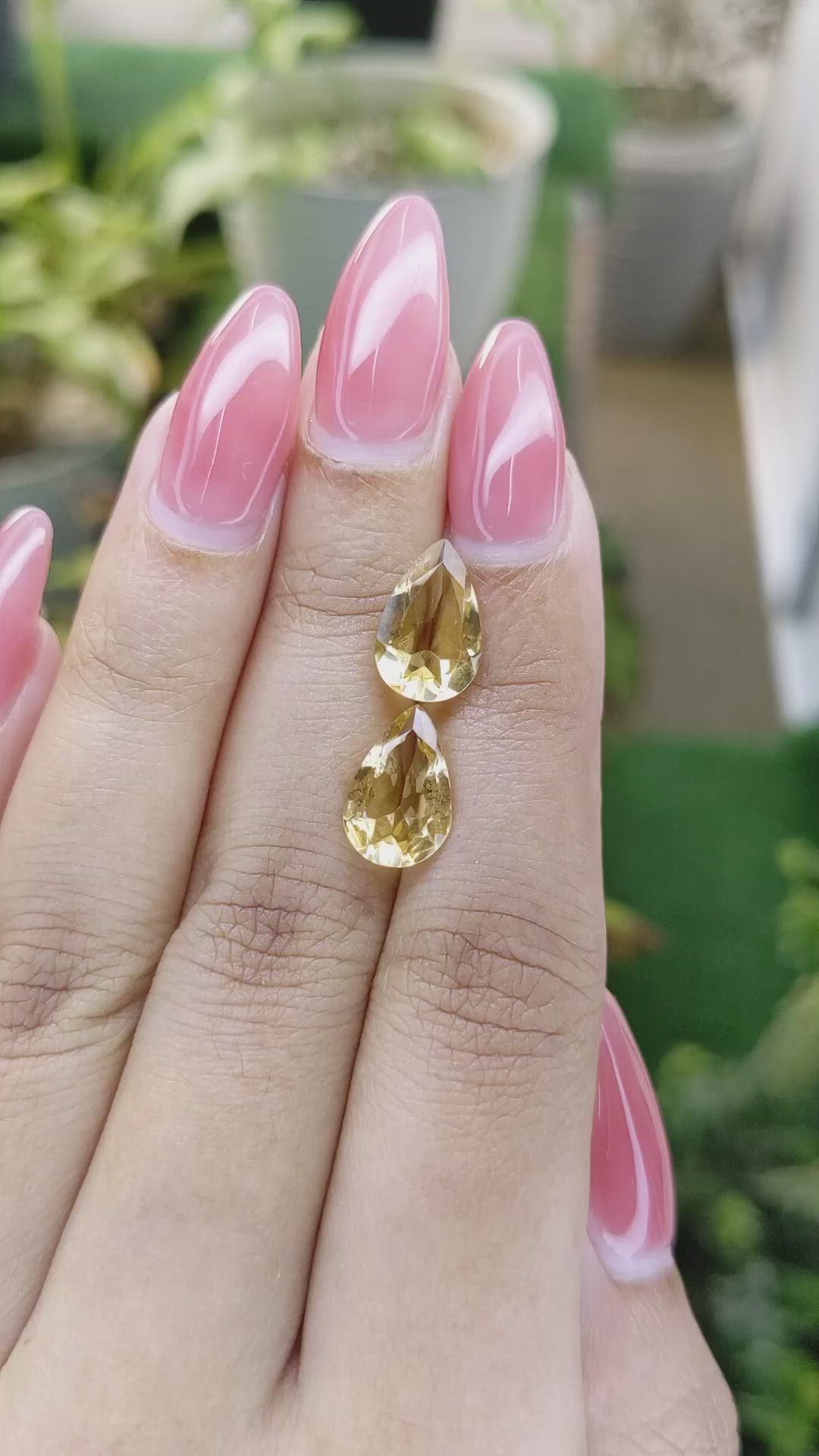 4.23 Ct.Tw.Total Carat Weight Citrine Pair from Brazil Size Video