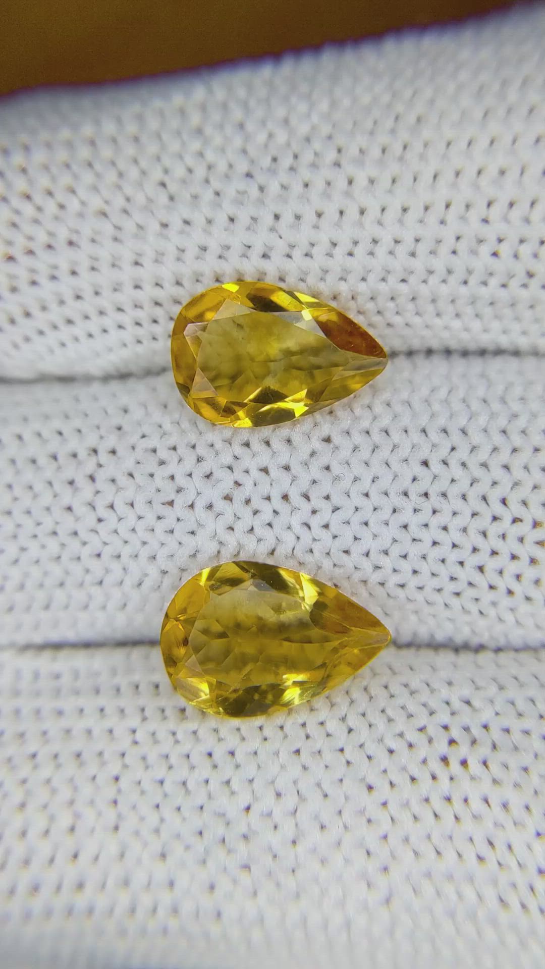 4.16 Ct.Tw.Total Carat Weight Citrine Pair from Brazil Size Video
