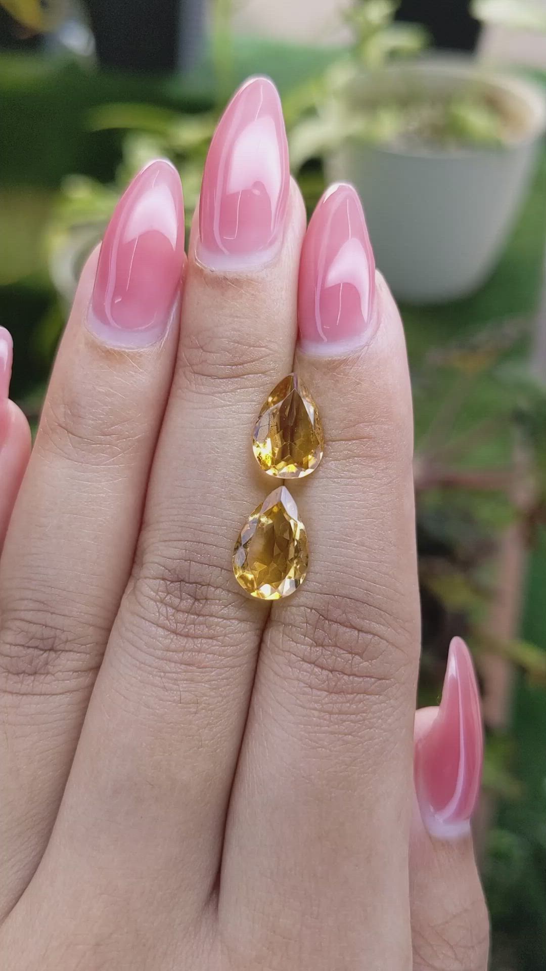 4.16 Ct.Tw.Total Carat Weight Citrine Pair from Brazil Size Video