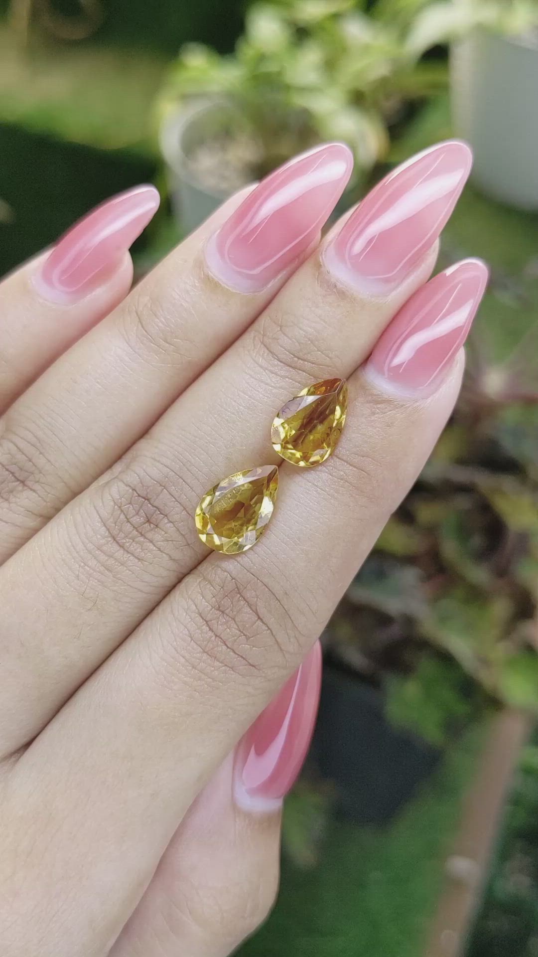 4.16 Ct.Tw.Total Carat Weight Citrine Pair from Brazil Size Video