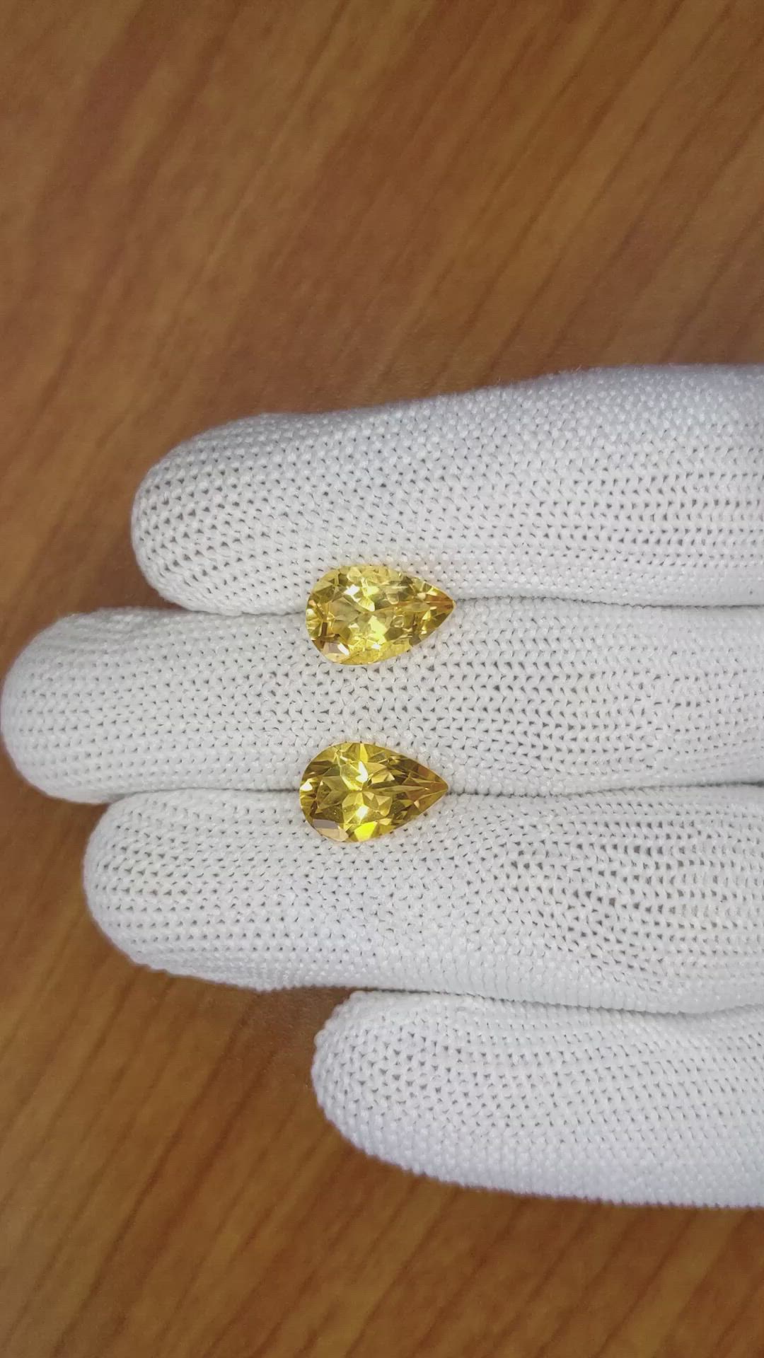 5.13 Ct.Tw.Total Carat Weight Citrine Pair from Brazil Size Video