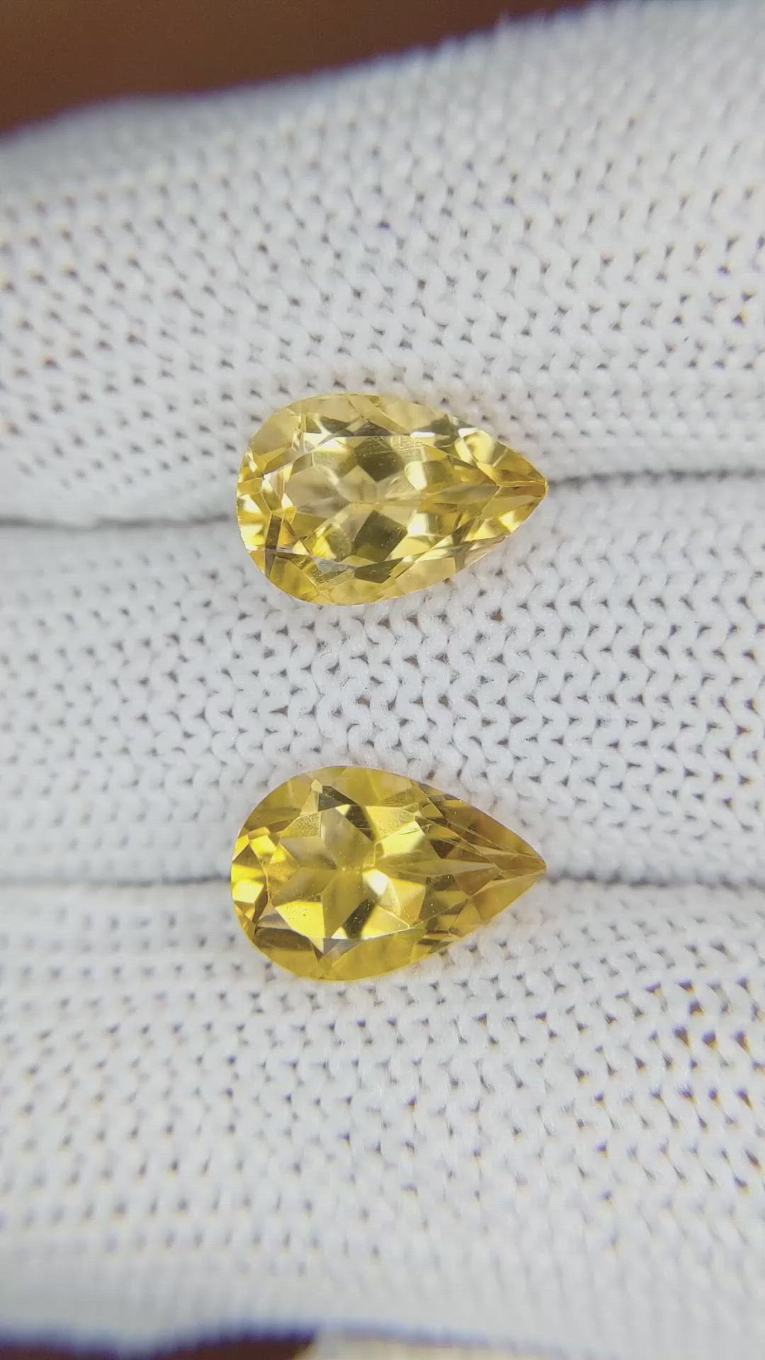 5.13 Ct.Tw.Total Carat Weight Citrine Pair from Brazil Size Video
