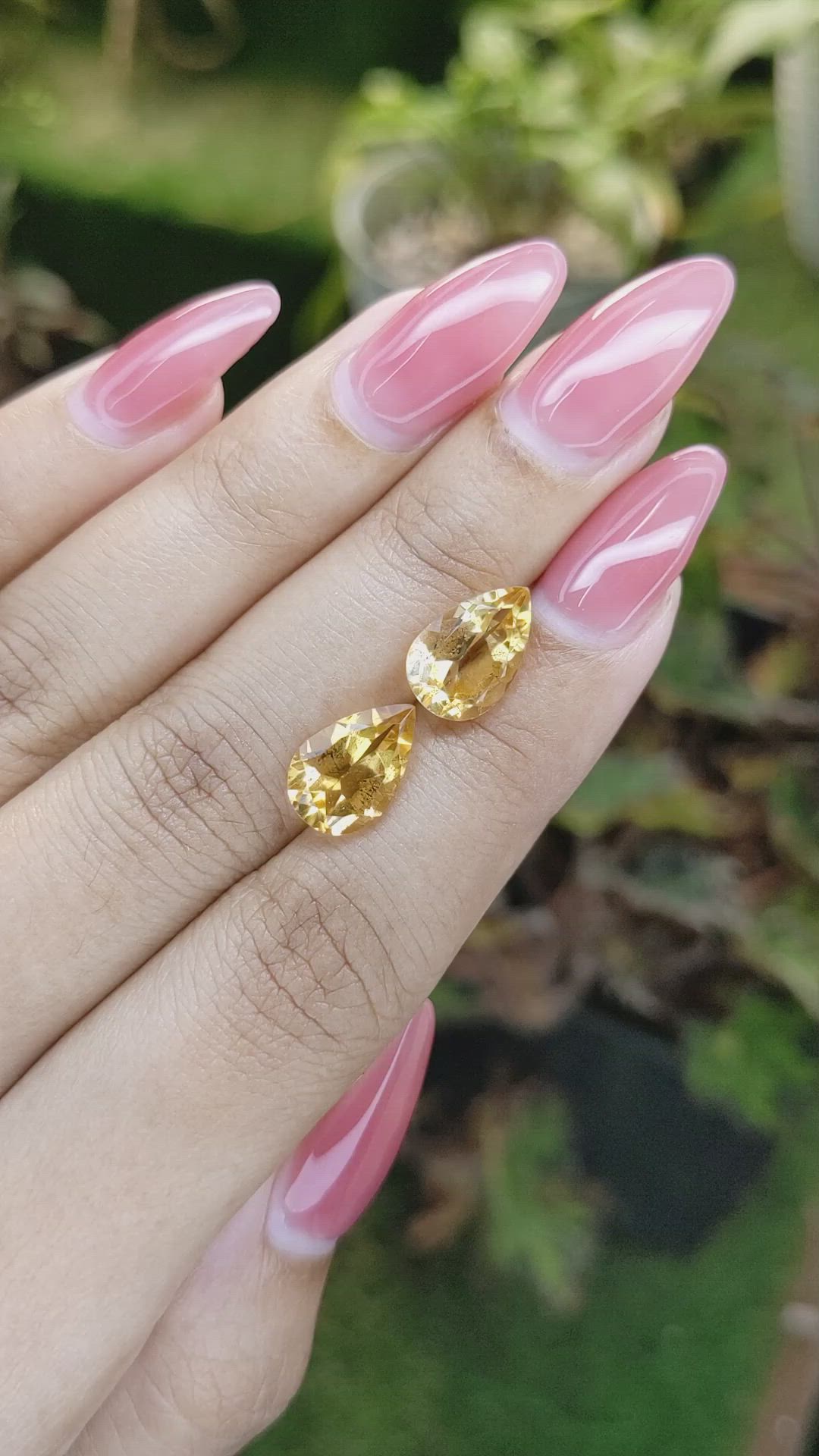 5.13 Ct.Tw.Total Carat Weight Citrine Pair from Brazil Size Video