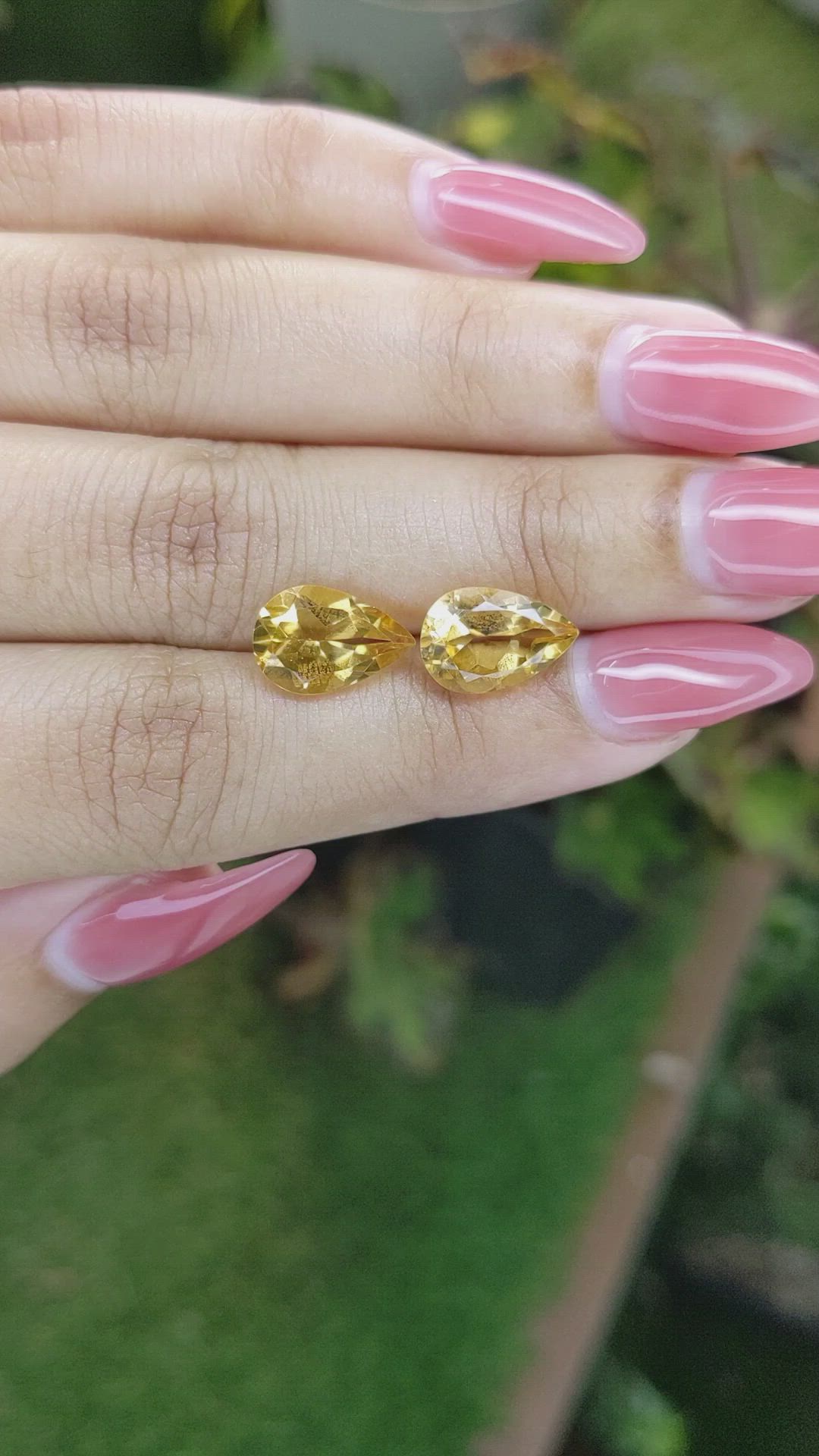 5.13 Ct.Tw.Total Carat Weight Citrine Pair from Brazil Size Video