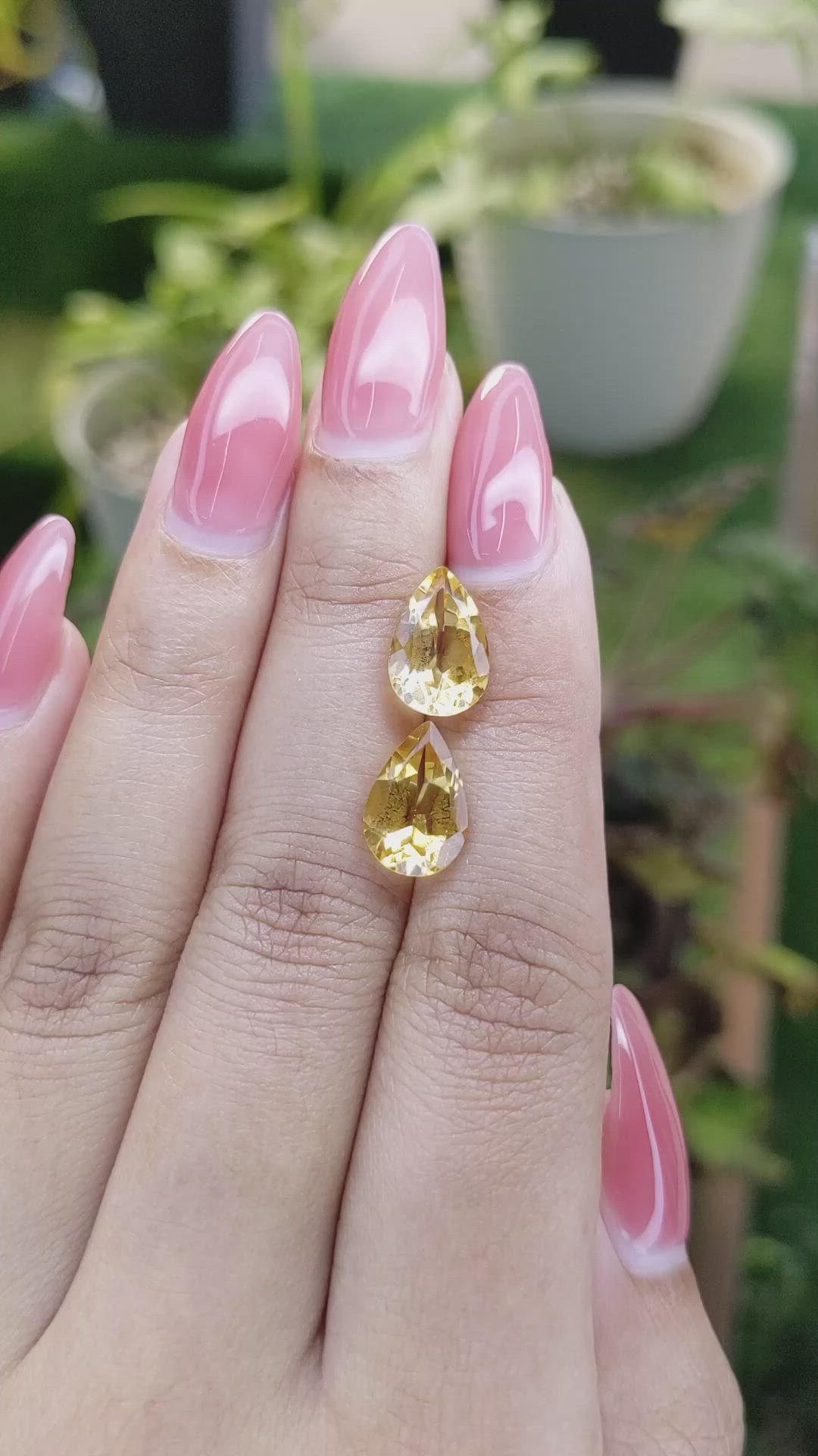 5.13 Ct.Tw.Total Carat Weight Citrine Pair from Brazil Size Video