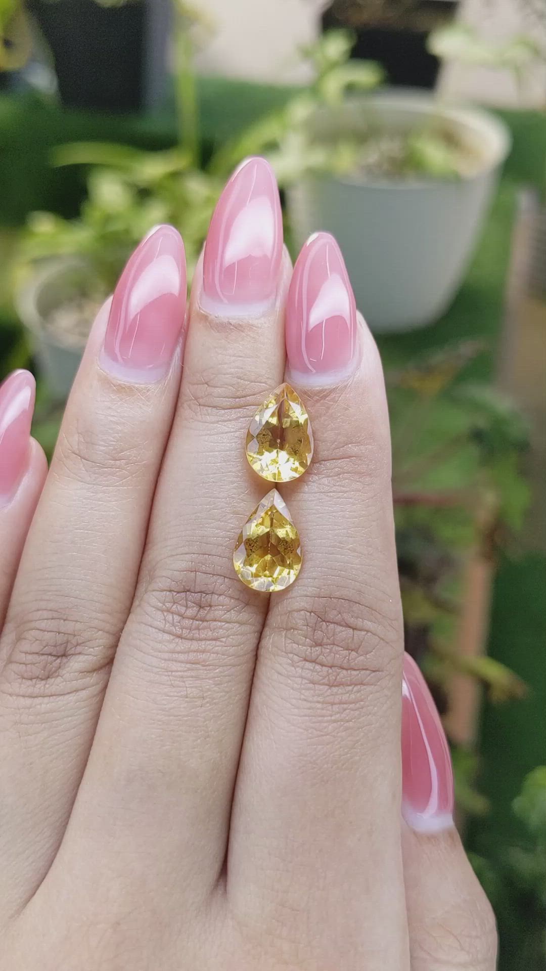 5.05 Ct.Tw.Total Carat Weight Citrine Pair from Brazil Size Video