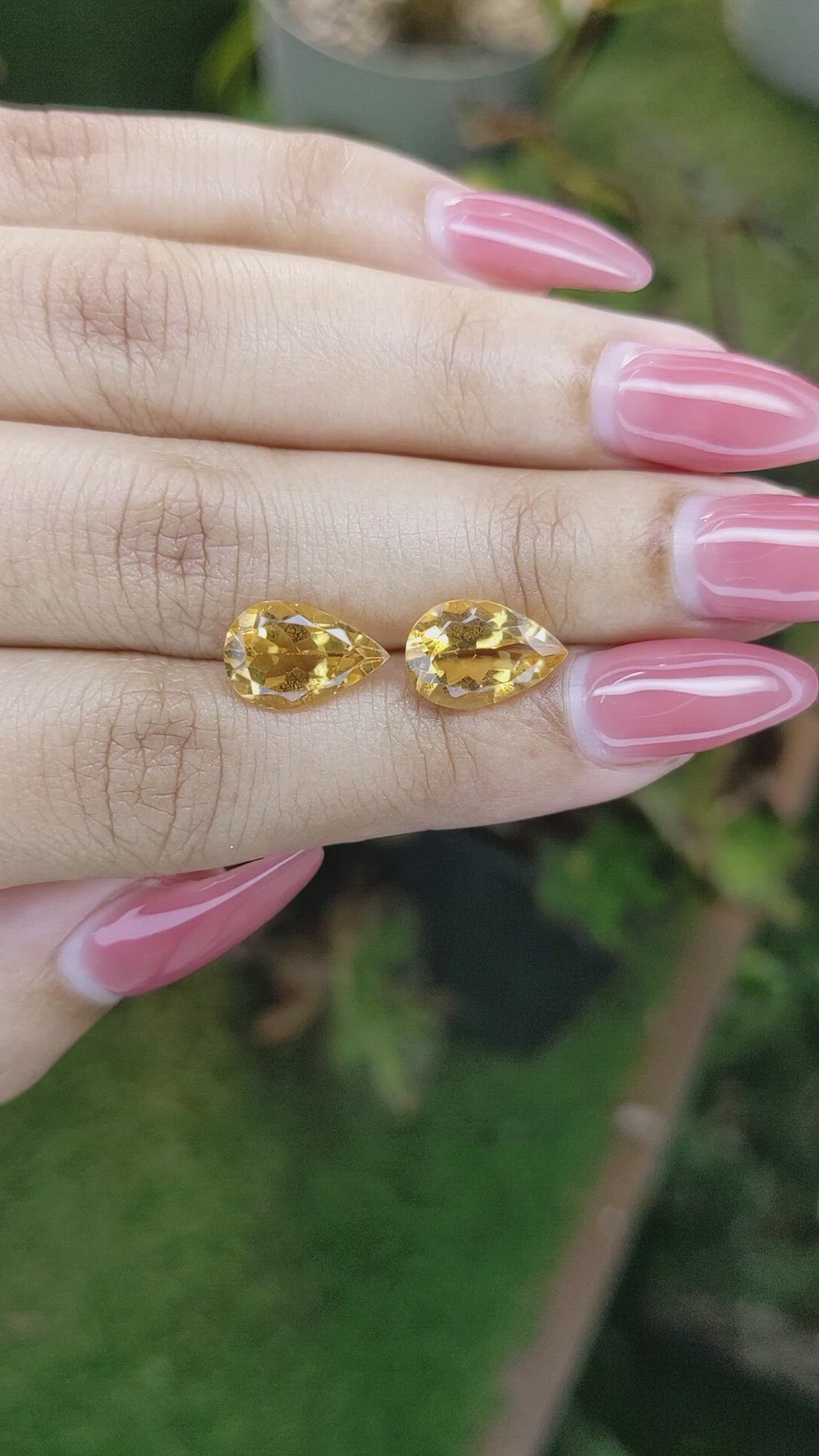 5.05 Ct.Tw.Total Carat Weight Citrine Pair from Brazil Size Video