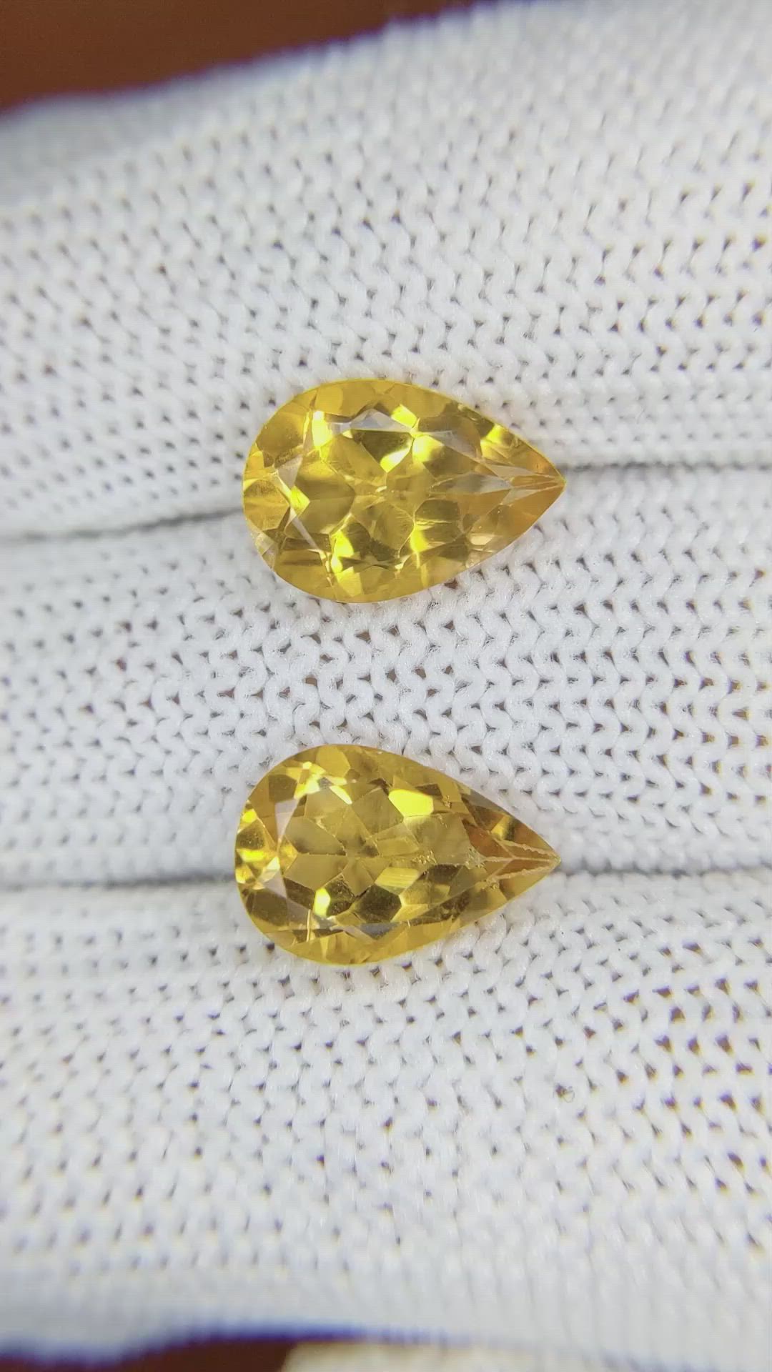 5.05 Ct.Tw.Total Carat Weight Citrine Pair from Brazil Size Video