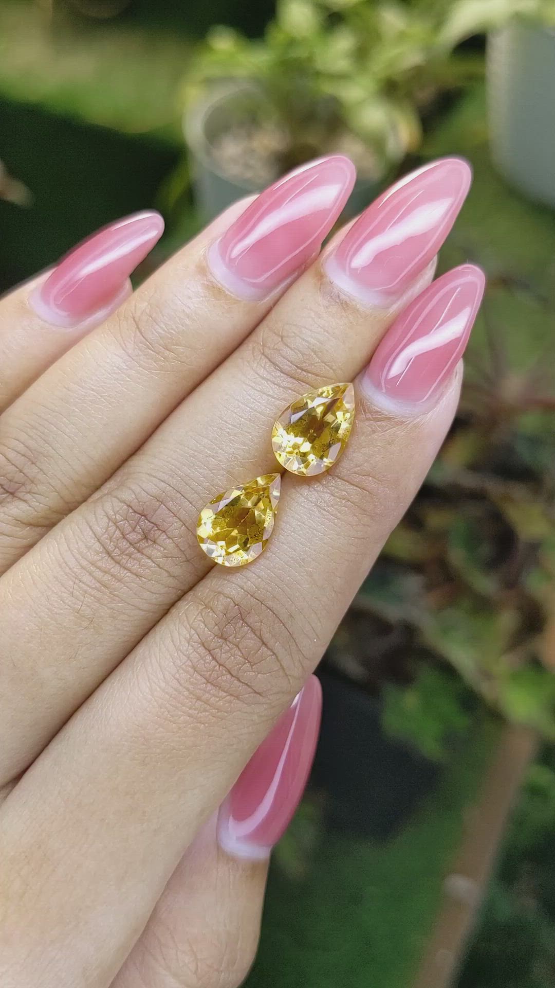 5.05 Ct.Tw.Total Carat Weight Citrine Pair from Brazil Size Video