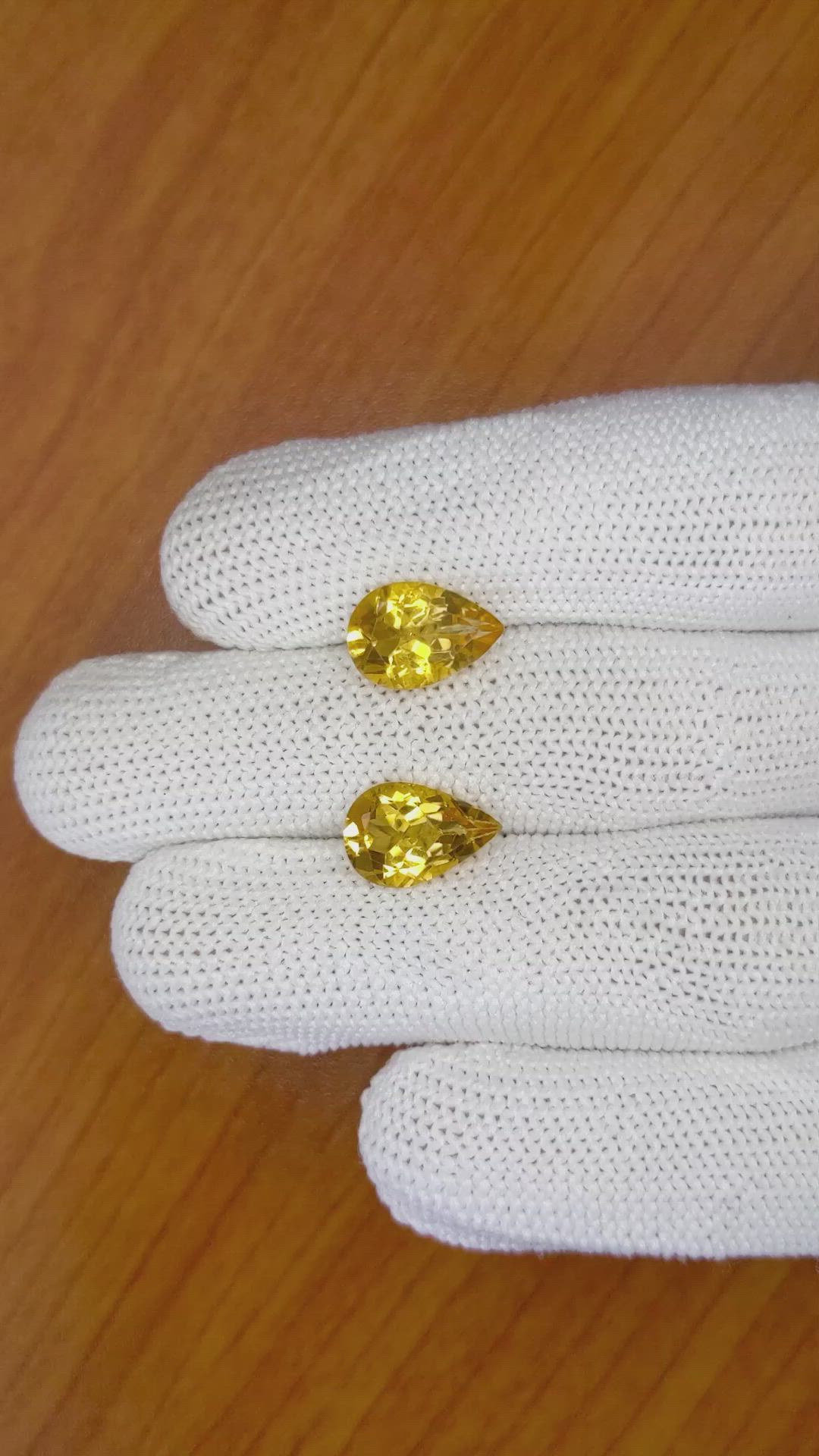 5.05 Ct.Tw.Total Carat Weight Citrine Pair from Brazil Size Video