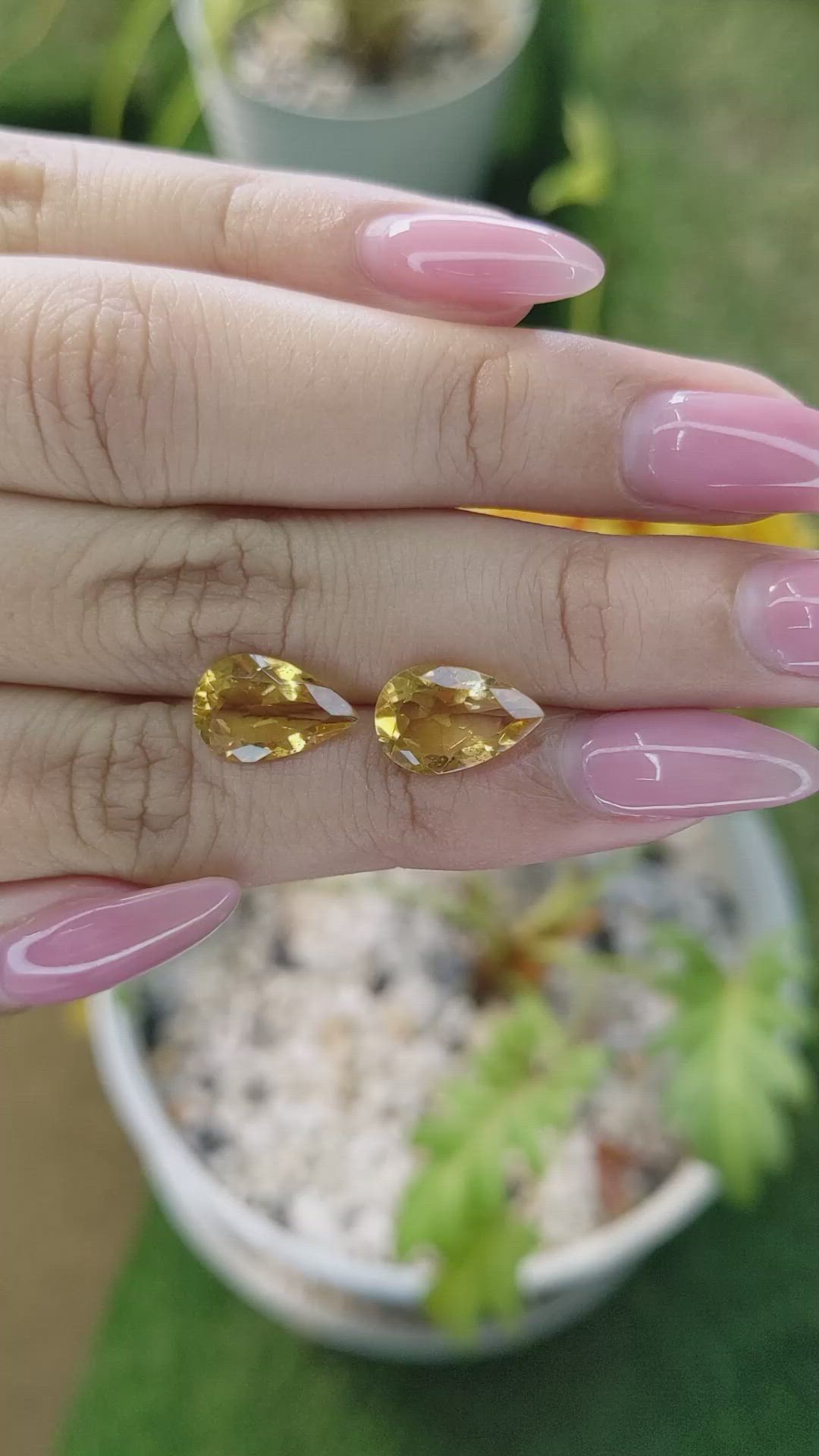 4.62 Ct.Tw.Total Carat Weight Citrine Pair from Brazil Size Video