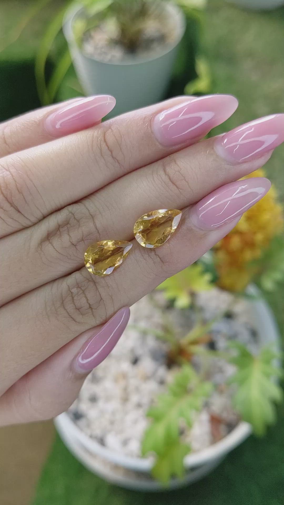 4.62 Ct.Tw.Total Carat Weight Citrine Pair from Brazil Size Video