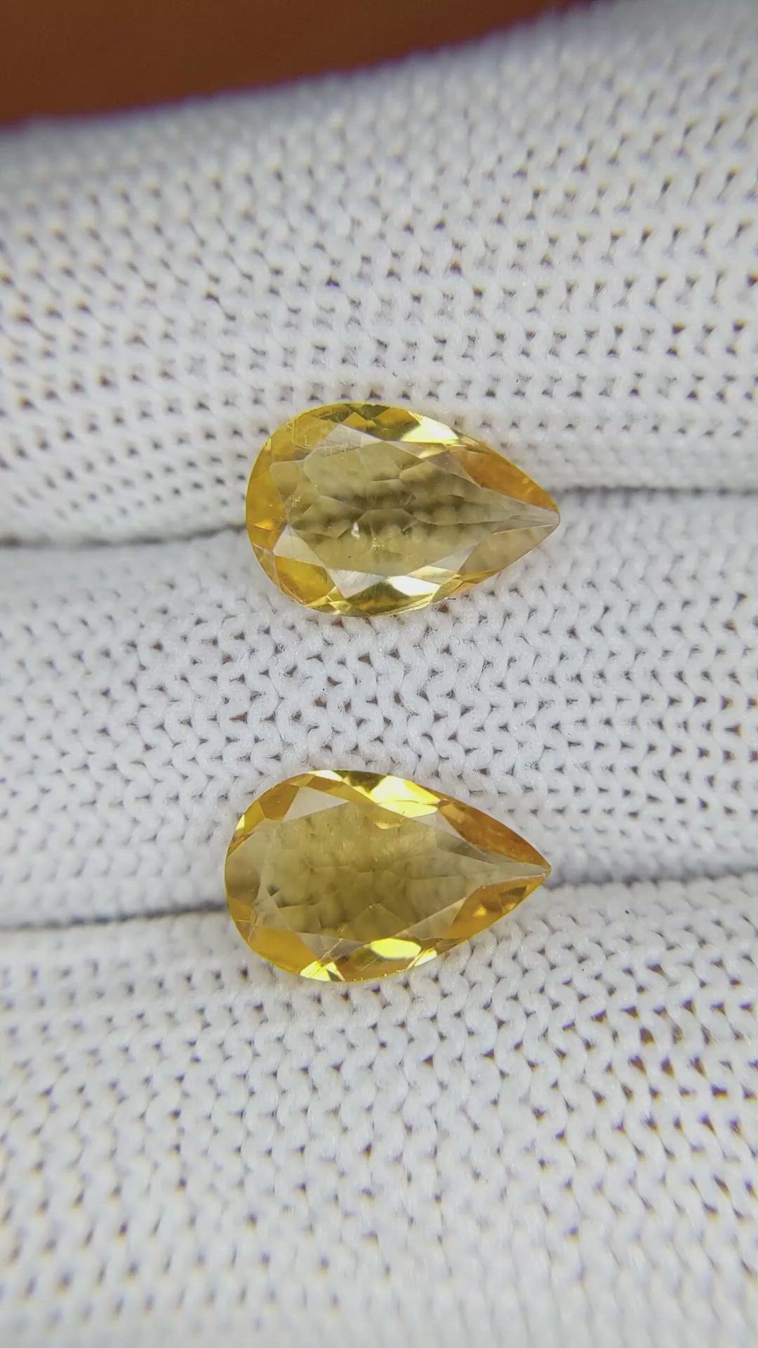 3.92 Ct.Tw.Total Carat Weight Yellow Citrine Pair from Brazil Size Video