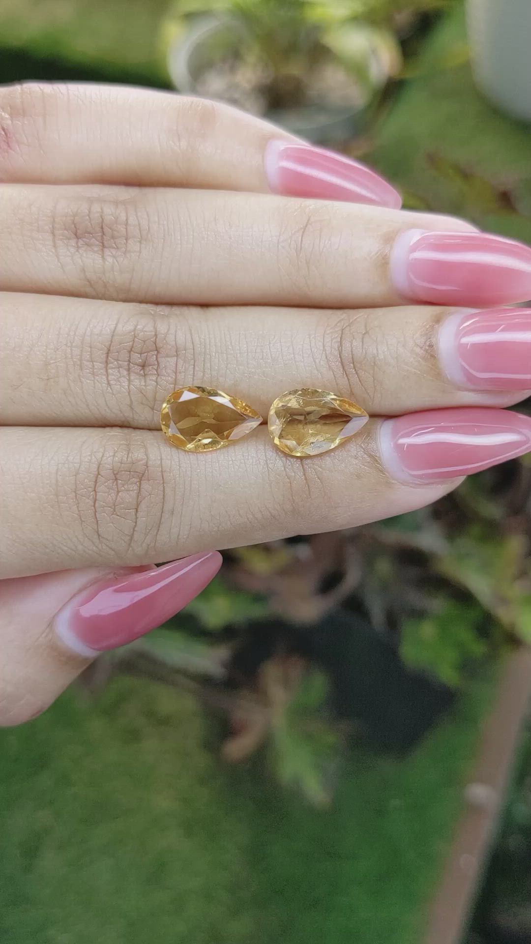 3.92 Ct.Tw.Total Carat Weight Yellow Citrine Pair from Brazil Size Video