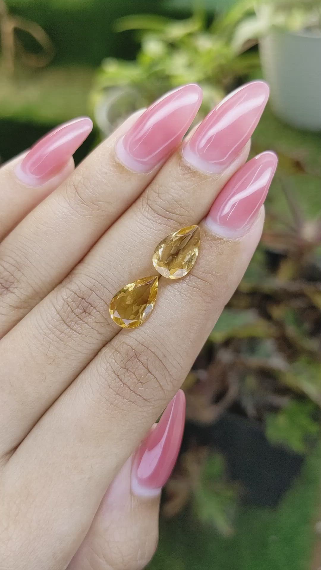 3.92 Ct.Tw.Total Carat Weight Yellow Citrine Pair from Brazil Size Video