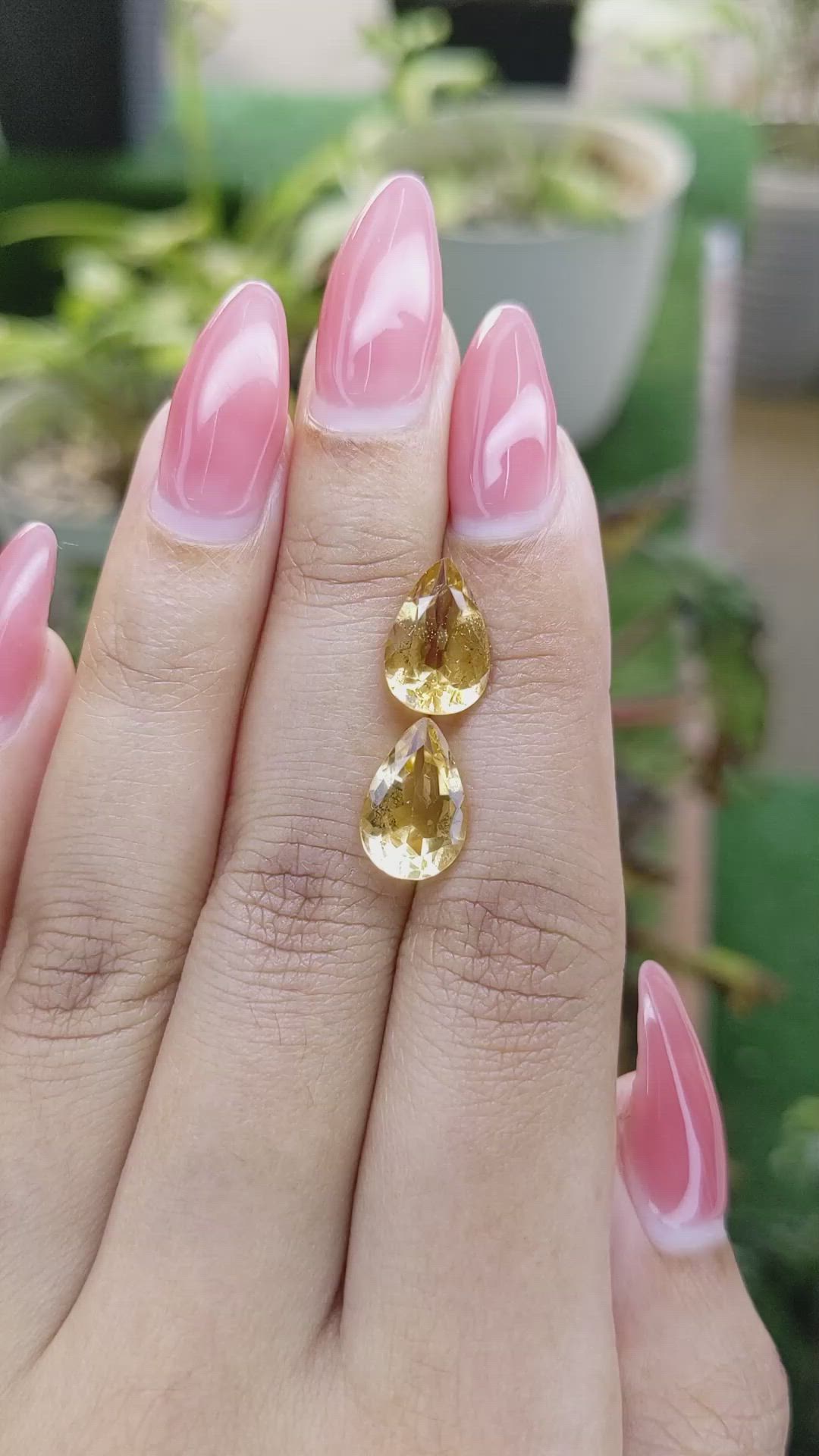 5.02 Ct.Tw.Total Carat Weight Citrine Pair from Brazil Size Video