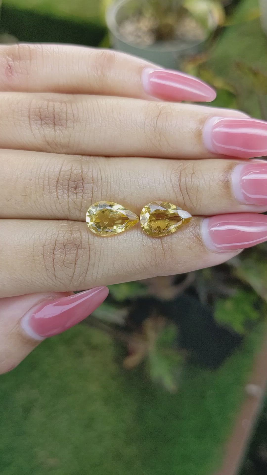 5.02 Ct.Tw.Total Carat Weight Citrine Pair from Brazil Size Video