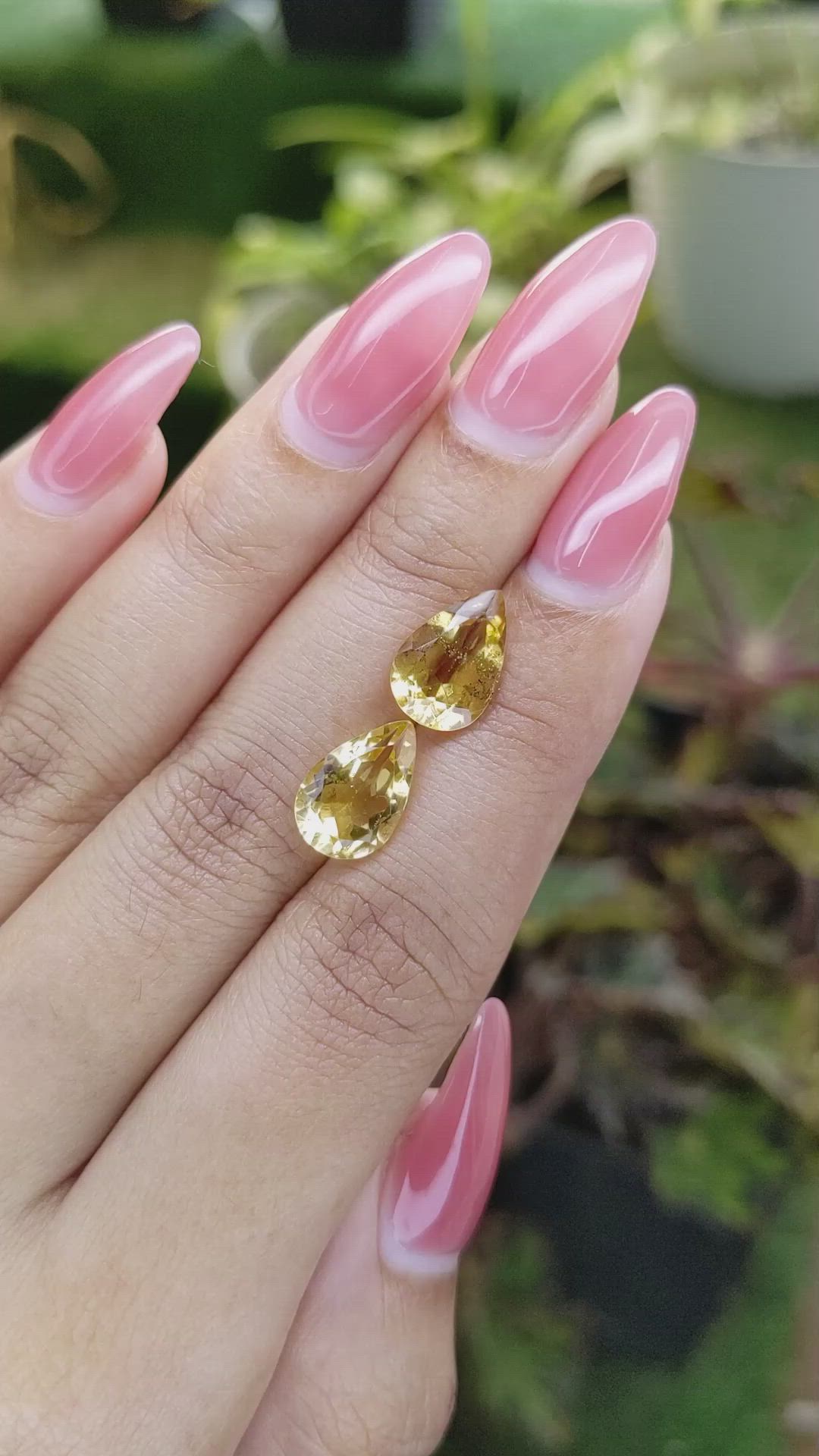 5.02 Ct.Tw.Total Carat Weight Citrine Pair from Brazil Size Video