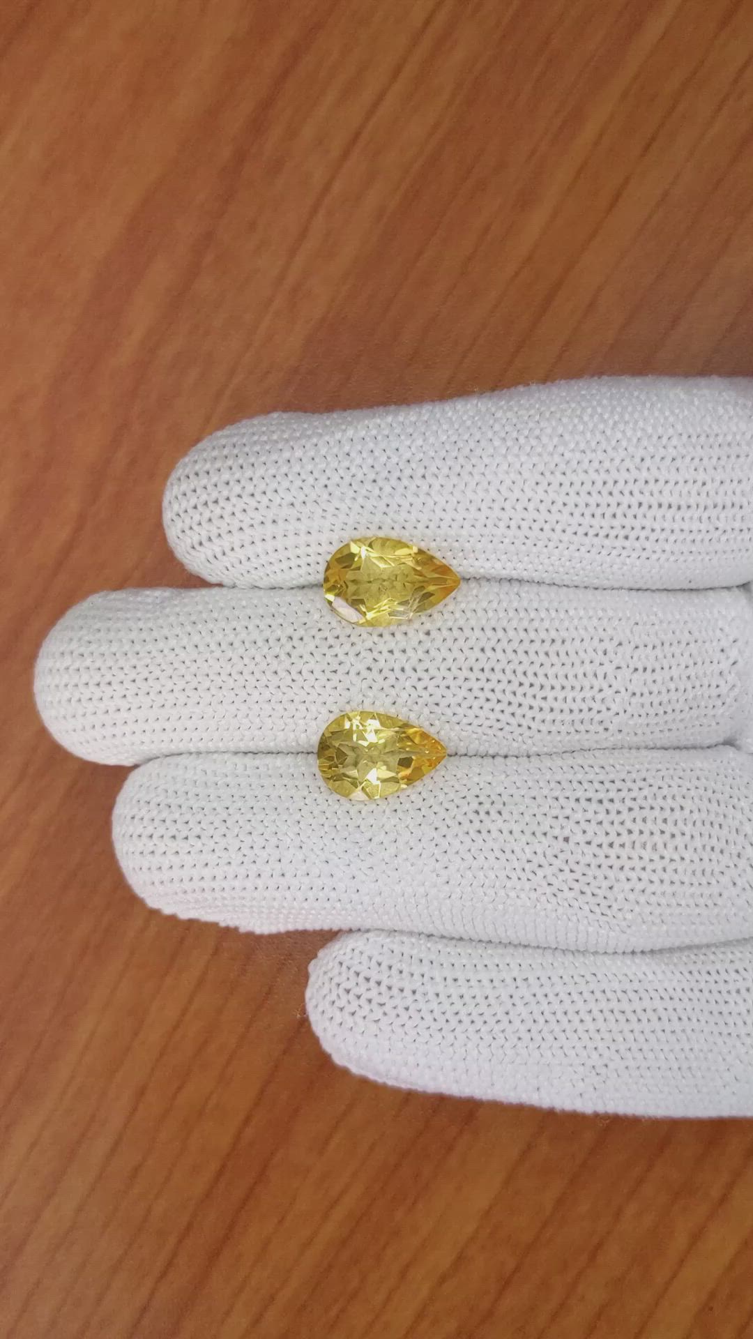 5.18 Ct.Tw.Total Carat Weight Citrine Pair from Brazil Size Video