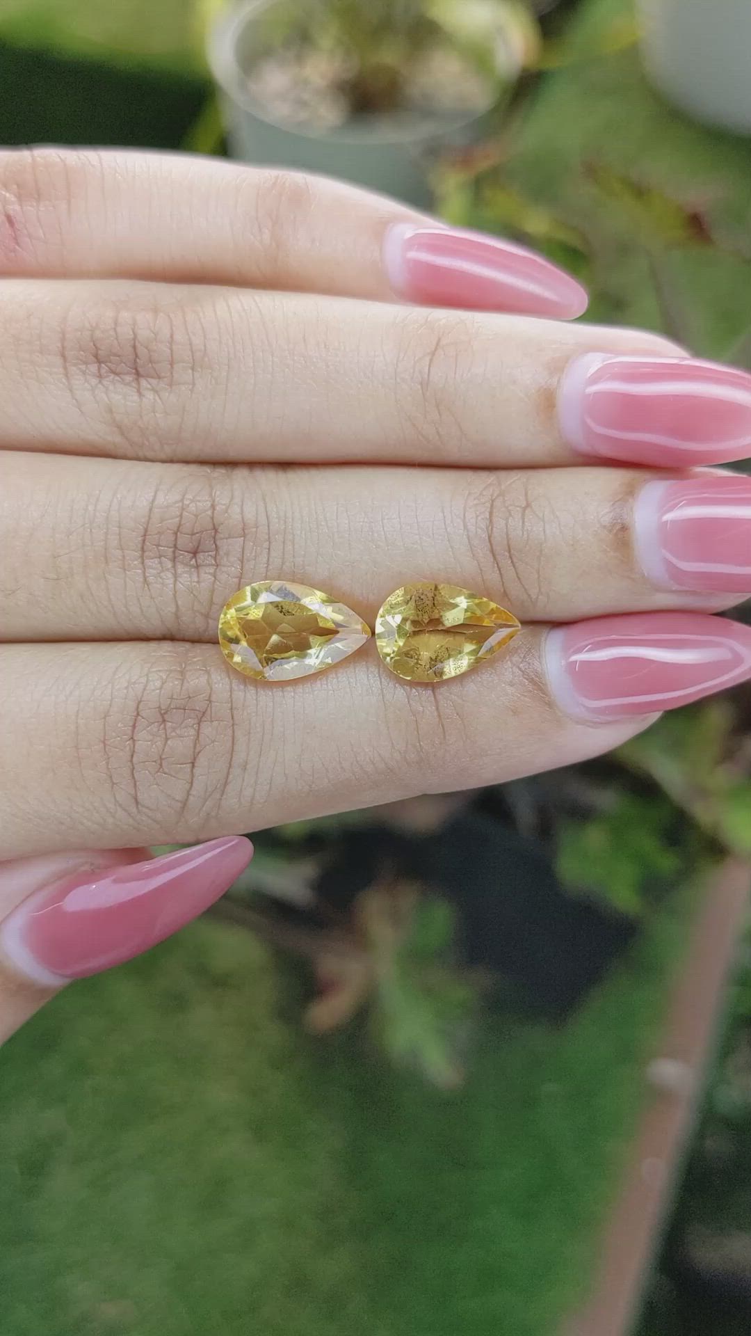 5.18 Ct.Tw.Total Carat Weight Citrine Pair from Brazil Size Video