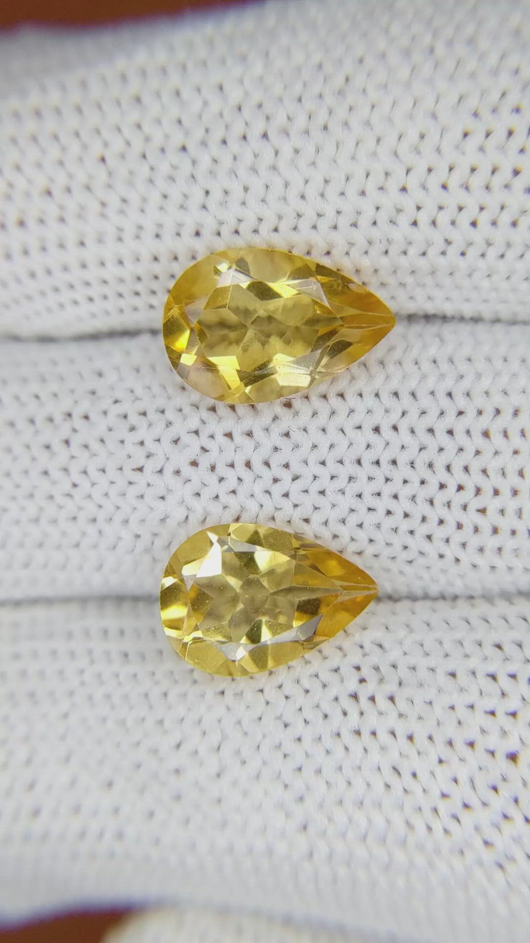5.18 Ct.Tw.Total Carat Weight Citrine Pair from Brazil Size Video