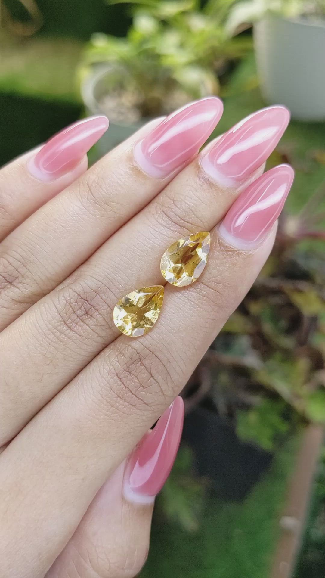 5.18 Ct.Tw.Total Carat Weight Citrine Pair from Brazil Size Video