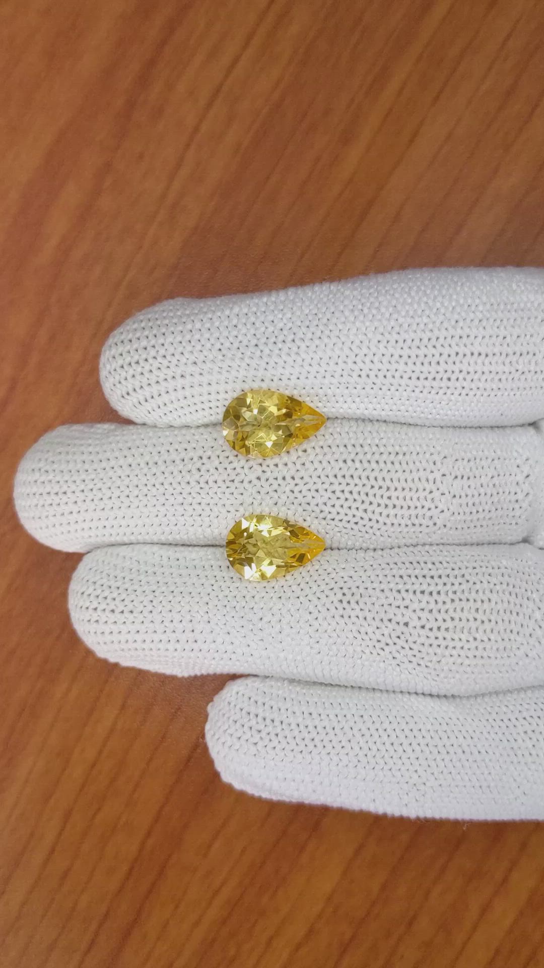 5.01 Ct.Tw.Total Carat Weight Citrine Pair from Brazil Size Video