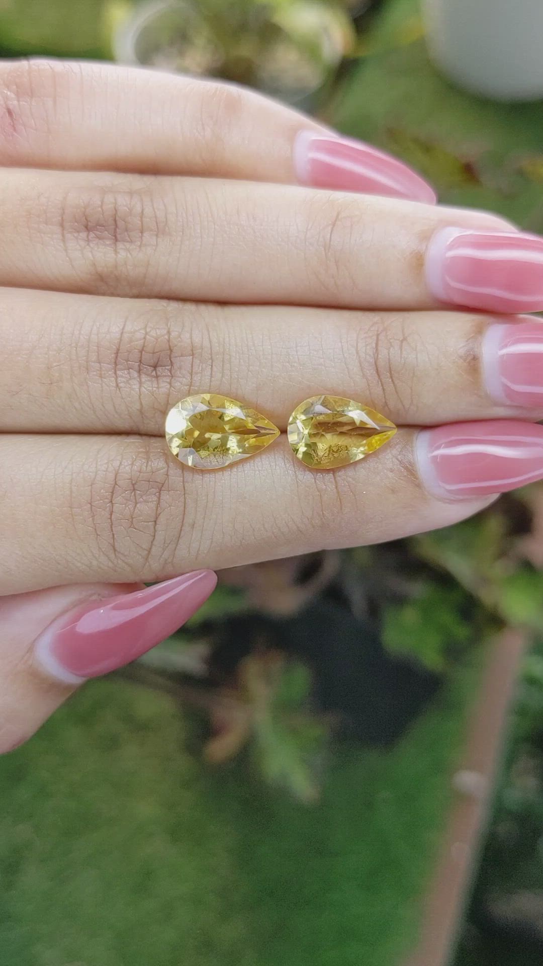 5.01 Ct.Tw.Total Carat Weight Citrine Pair from Brazil Size Video