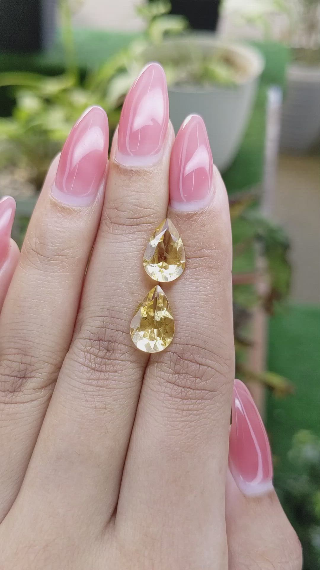 5.01 Ct.Tw.Total Carat Weight Citrine Pair from Brazil Size Video
