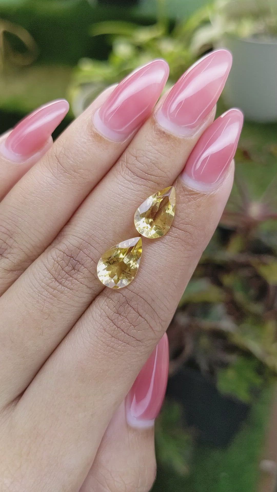 5.01 Ct.Tw.Total Carat Weight Citrine Pair from Brazil Size Video