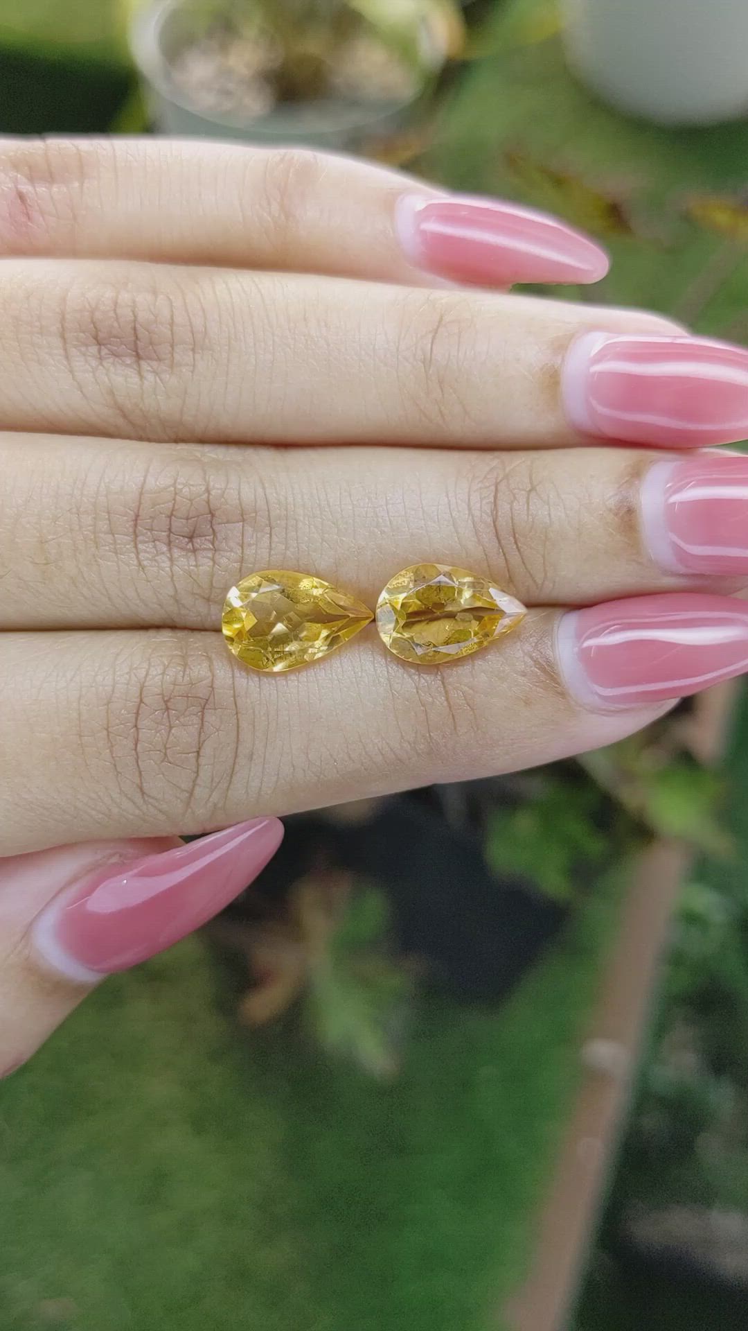 4.88 Ct.Tw.Total Carat Weight Citrine Pair from Brazil Size Video