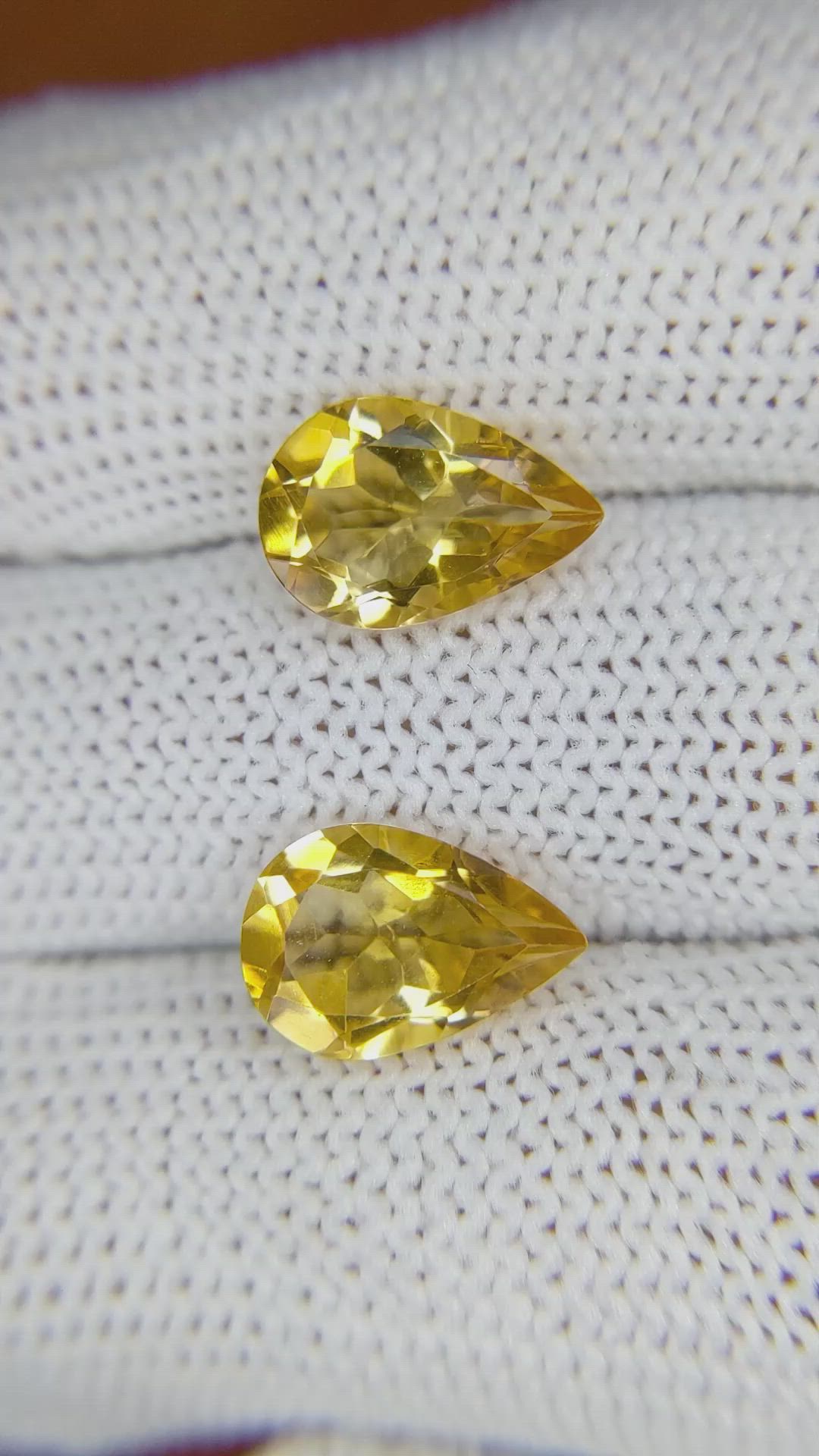4.88 Ct.Tw.Total Carat Weight Citrine Pair from Brazil Size Video