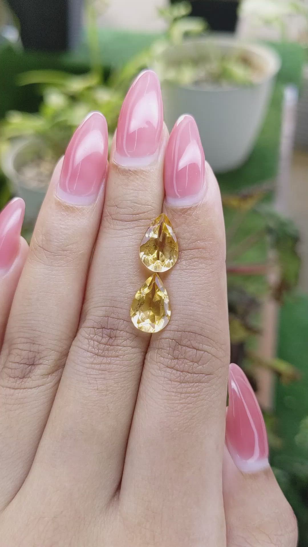 4.88 Ct.Tw.Total Carat Weight Citrine Pair from Brazil Size Video