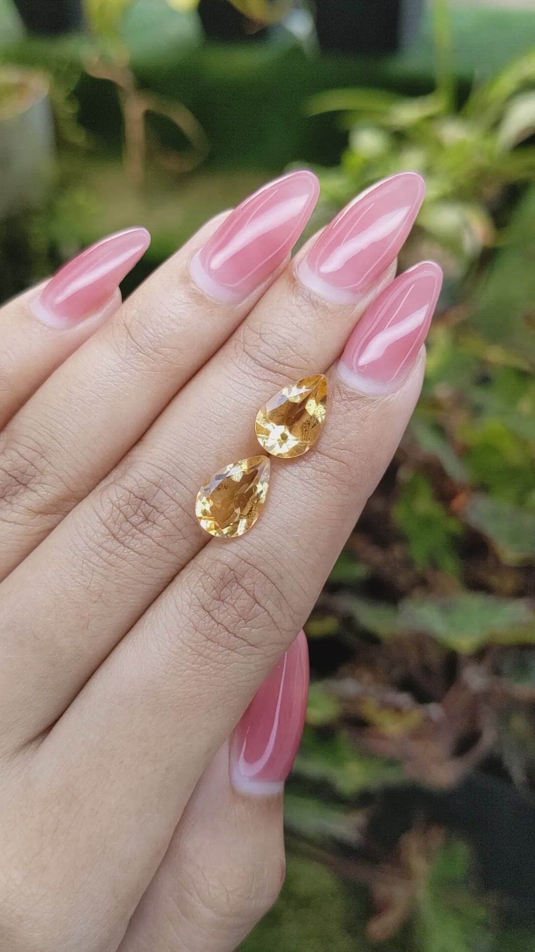 5.10 Ct.Tw.Total Carat Weight Citrine Pair from Brazil Size Video