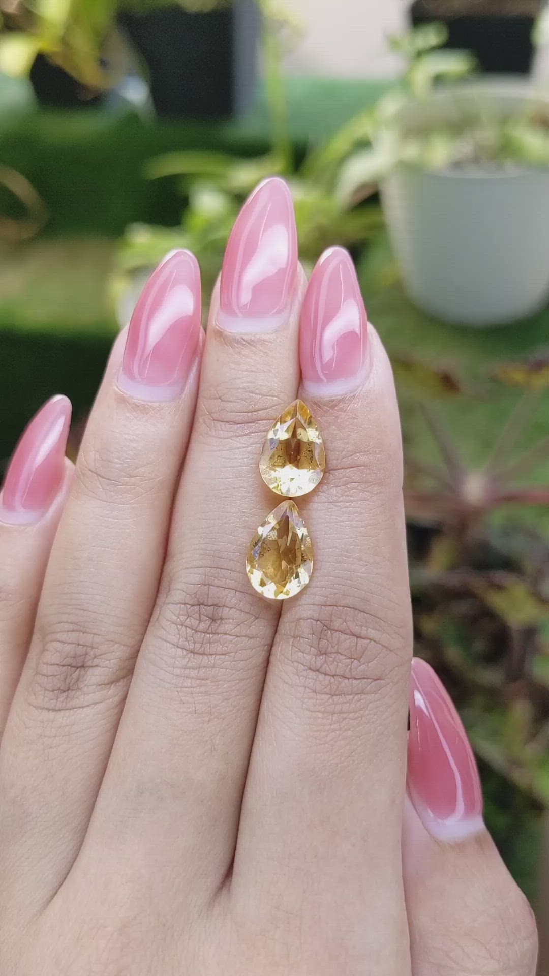 5.10 Ct.Tw.Total Carat Weight Citrine Pair from Brazil Size Video