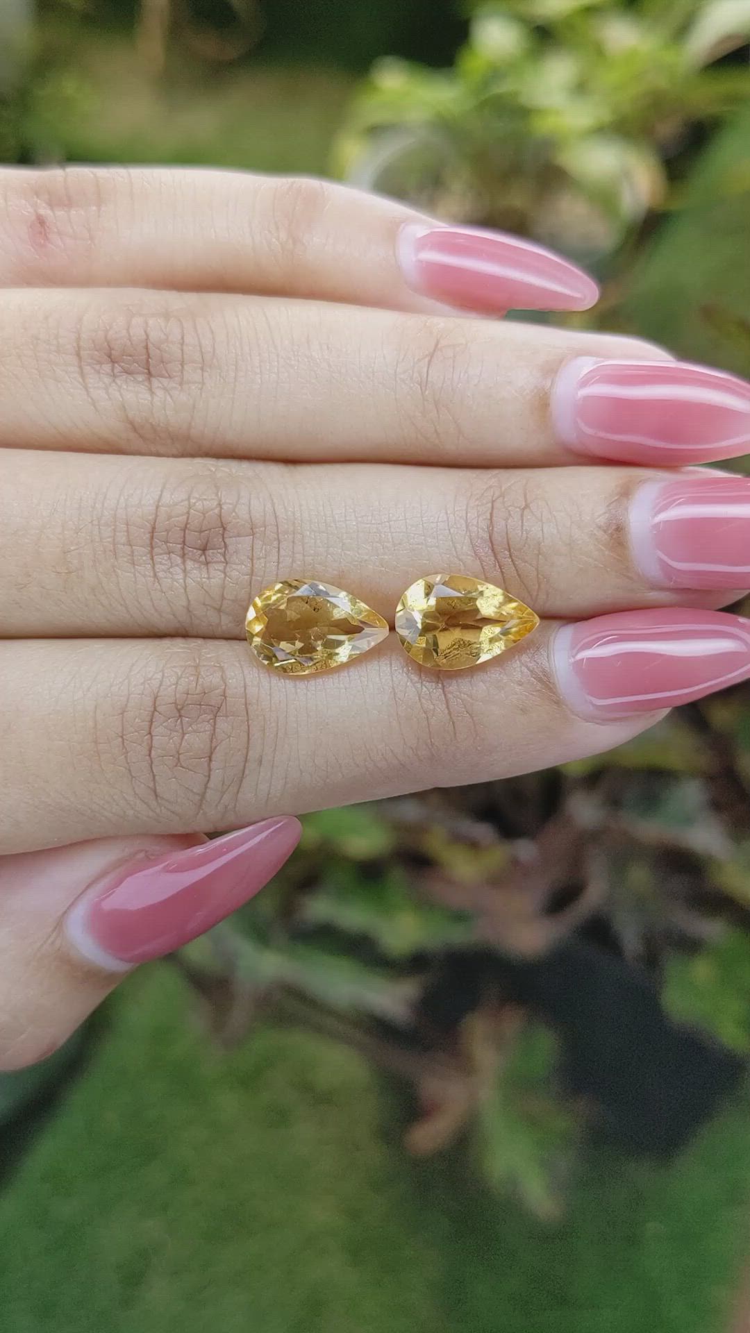 5.10 Ct.Tw.Total Carat Weight Citrine Pair from Brazil Size Video