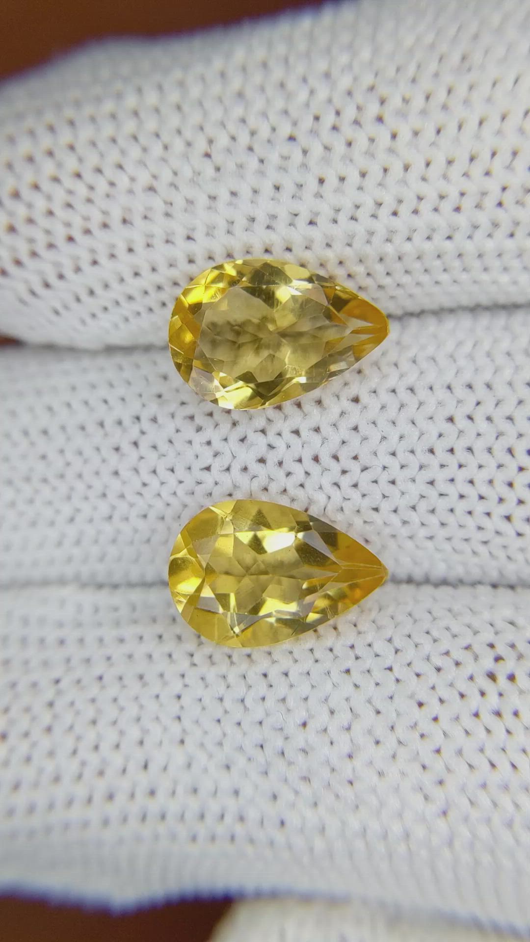 5.10 Ct.Tw.Total Carat Weight Citrine Pair from Brazil Size Video