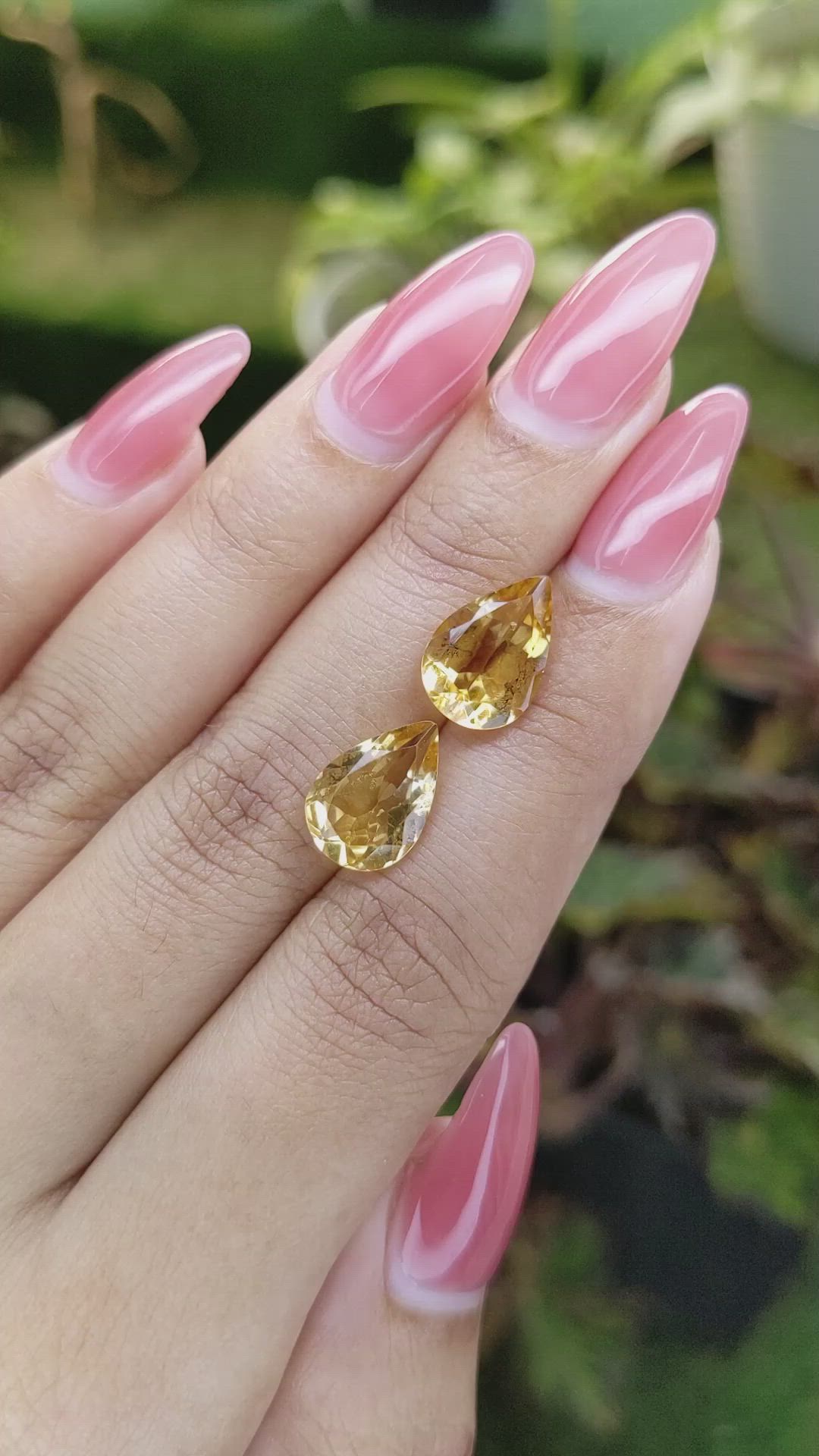 5.68 Ct.Tw.Total Carat Weight Citrine Pair from Brazil Size Video
