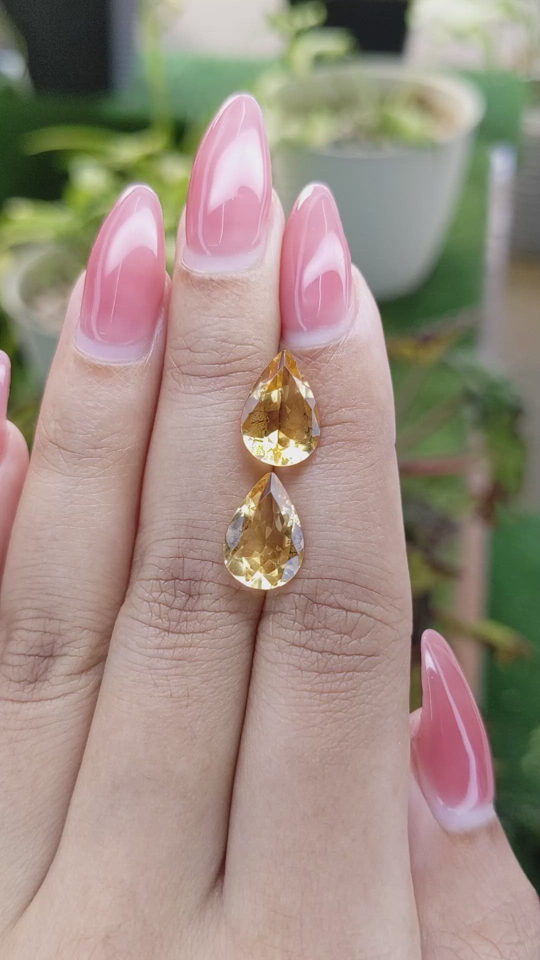 5.68 Ct.Tw.Total Carat Weight Citrine Pair from Brazil Size Video