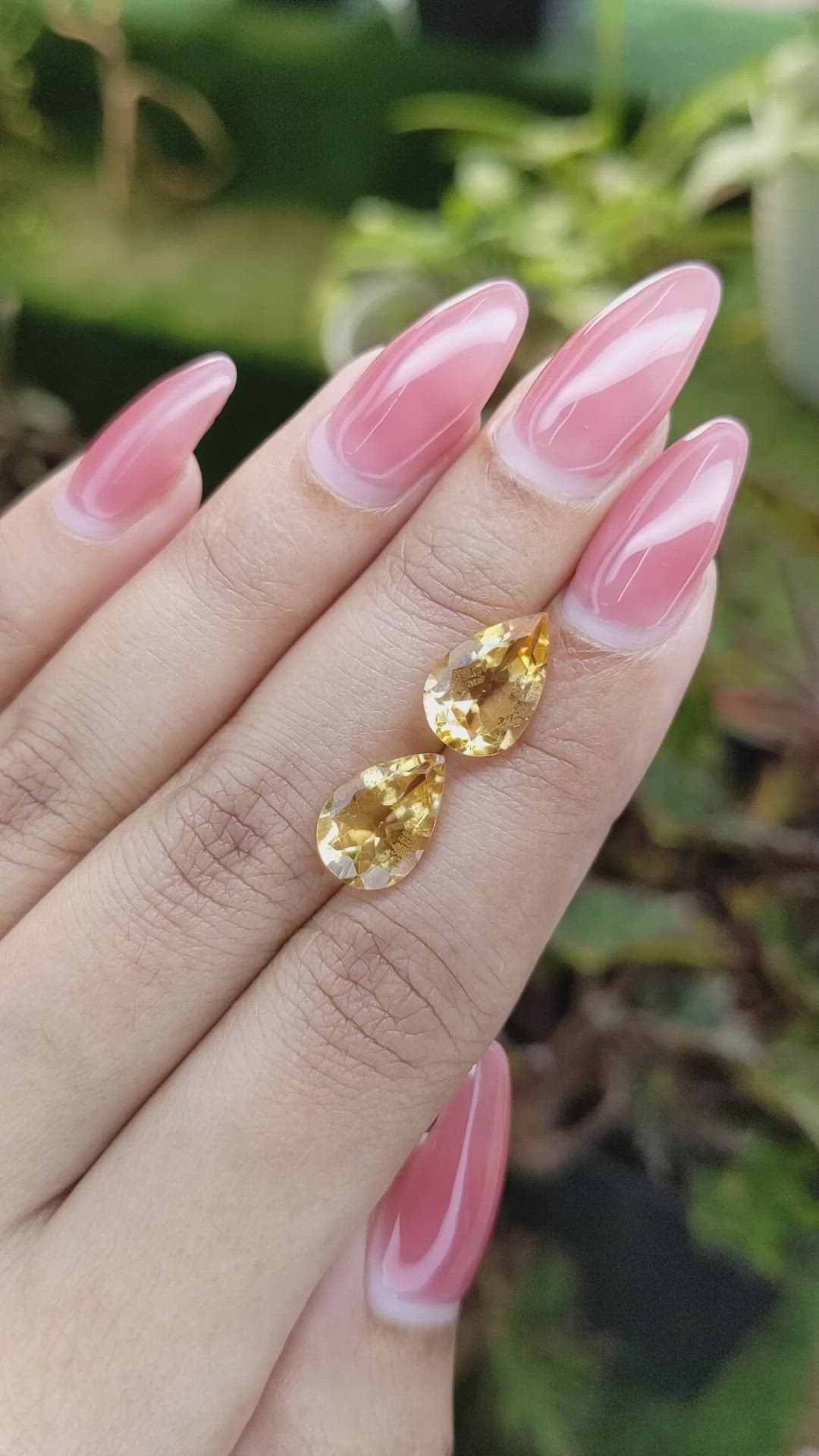5.34 Ct.Tw.Total Carat Weight Citrine Pair from Brazil Size Video