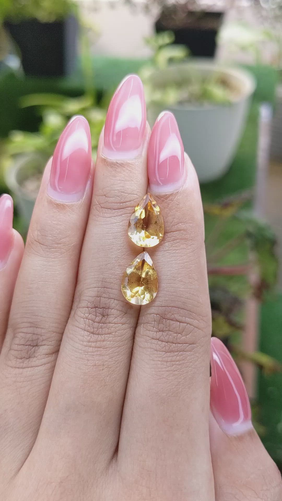 5.34 Ct.Tw.Total Carat Weight Citrine Pair from Brazil Size Video