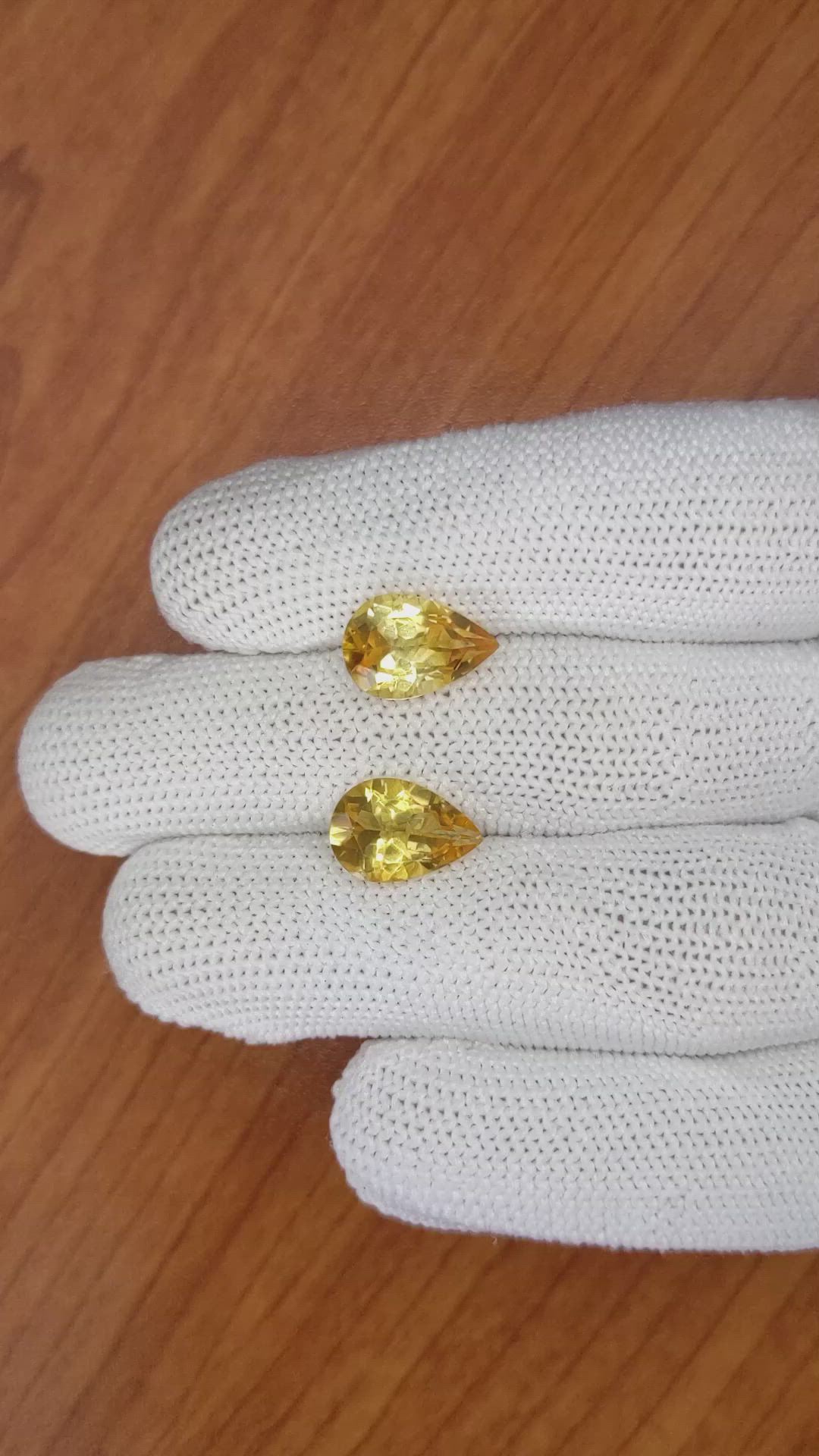 5.34 Ct.Tw.Total Carat Weight Citrine Pair from Brazil Size Video