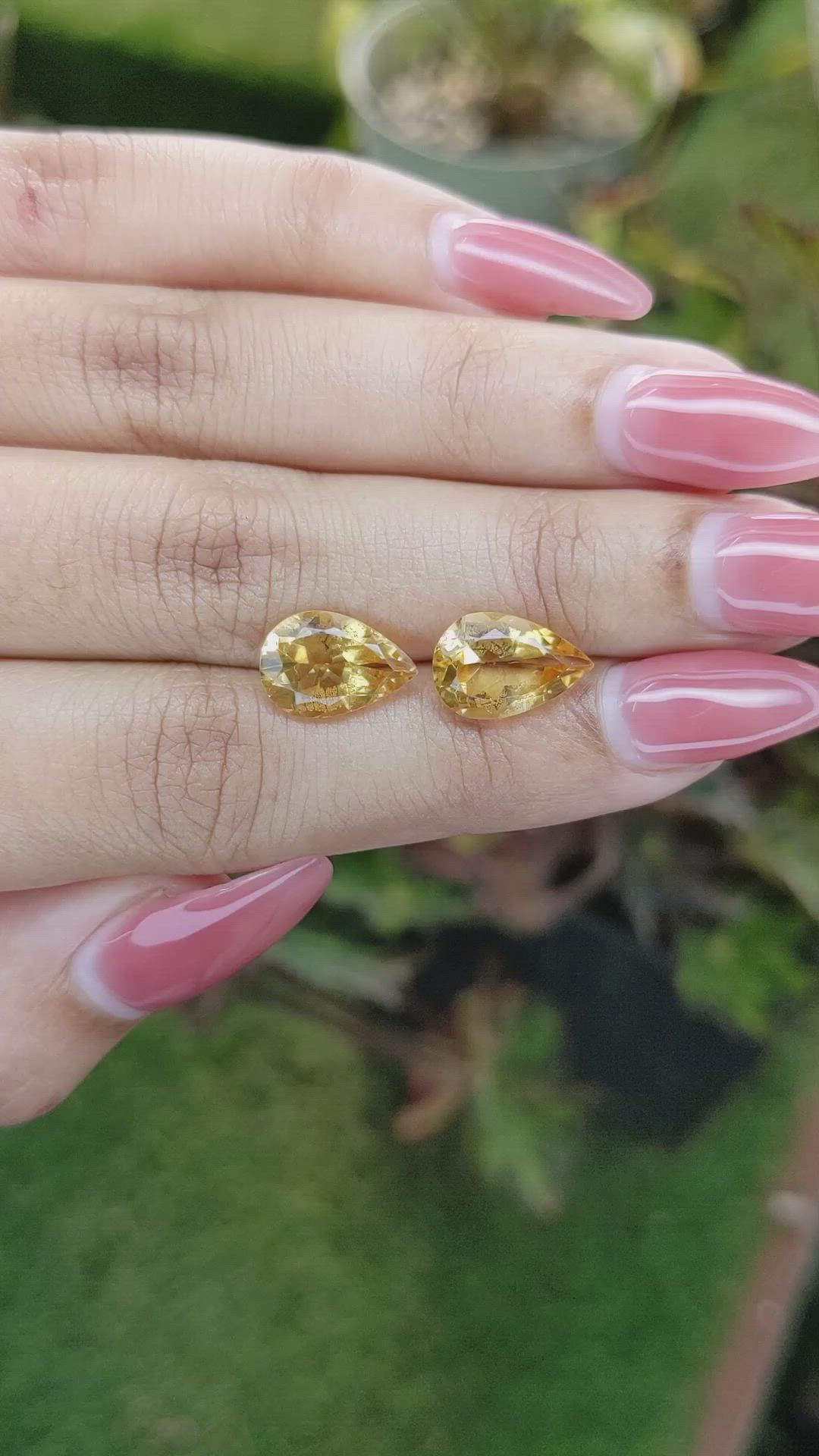 5.34 Ct.Tw.Total Carat Weight Citrine Pair from Brazil Size Video