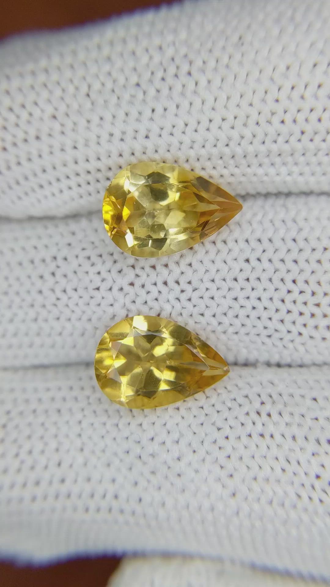 5.34 Ct.Tw.Total Carat Weight Citrine Pair from Brazil Size Video