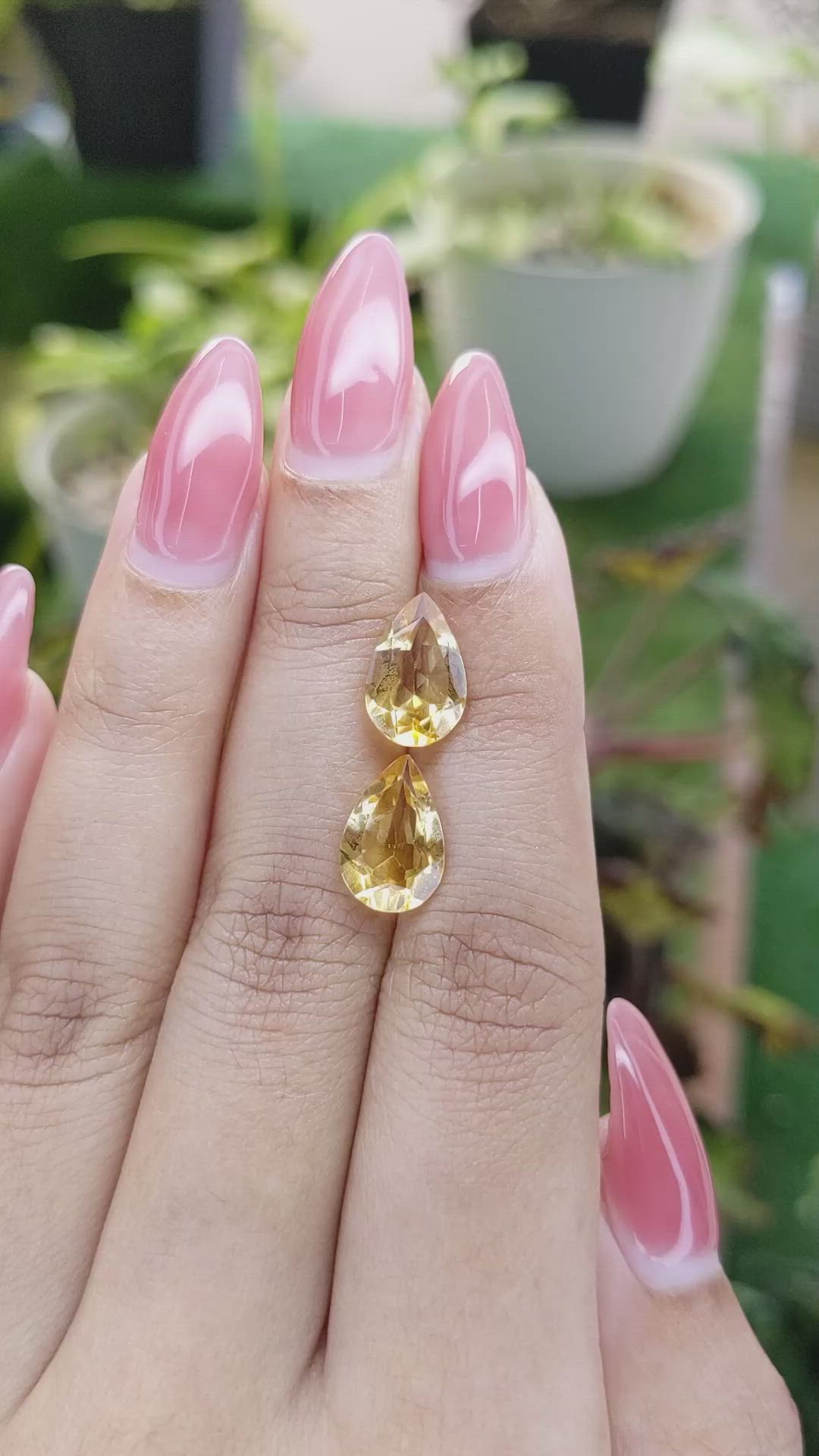 4.52 Ct.Tw.Total Carat Weight Citrine Pair from Brazil Size Video