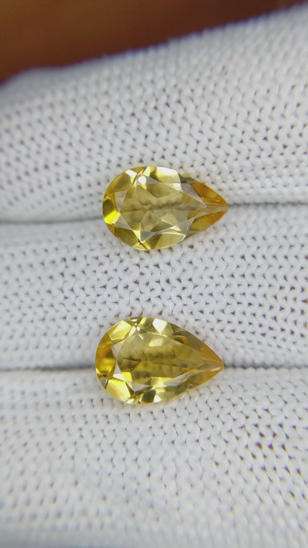 4.52 Ct.Tw.Total Carat Weight Citrine Pair from Brazil Size Video