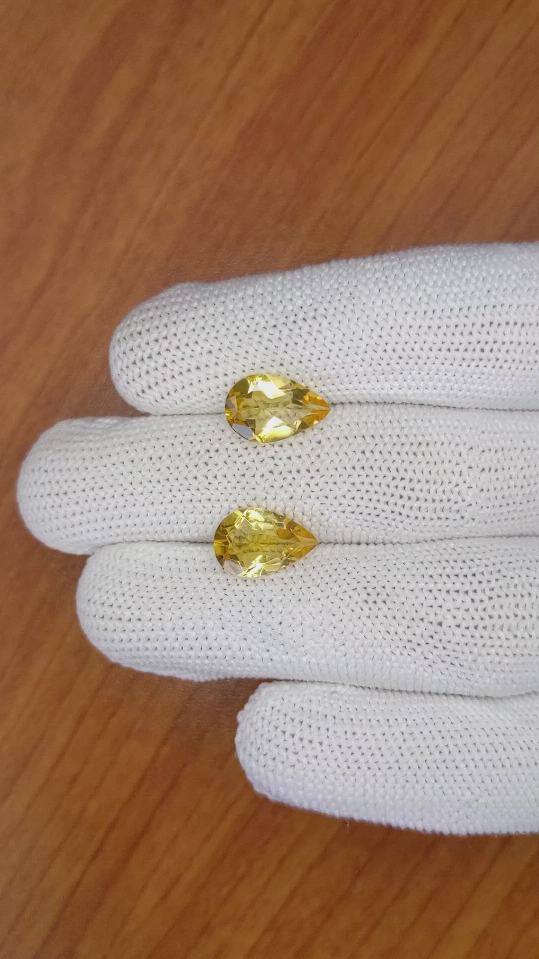 4.52 Ct.Tw.Total Carat Weight Citrine Pair from Brazil Size Video