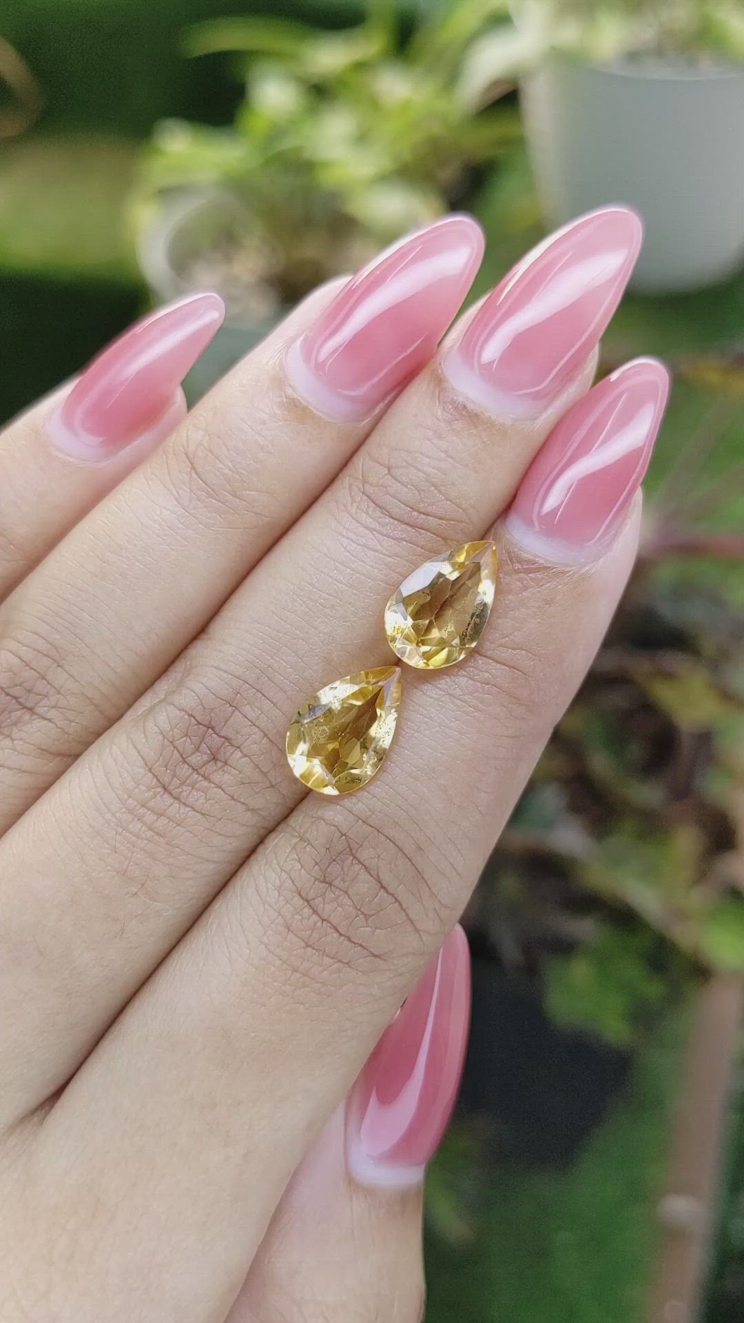 4.52 Ct.Tw.Total Carat Weight Citrine Pair from Brazil Size Video