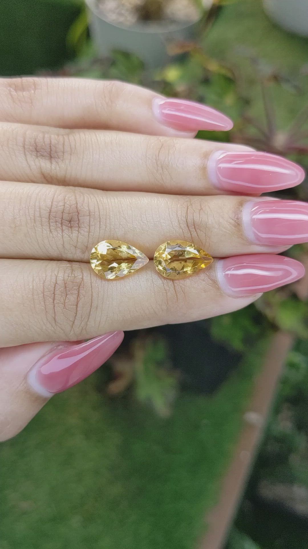 4.91 Ct.Tw.Total Carat Weight Citrine Pair from Brazil Size Video
